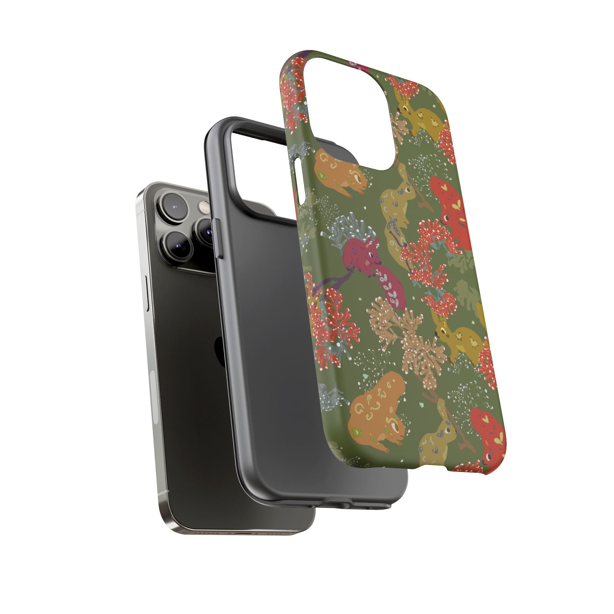 Playful Squirrels Tough Case Olive Green