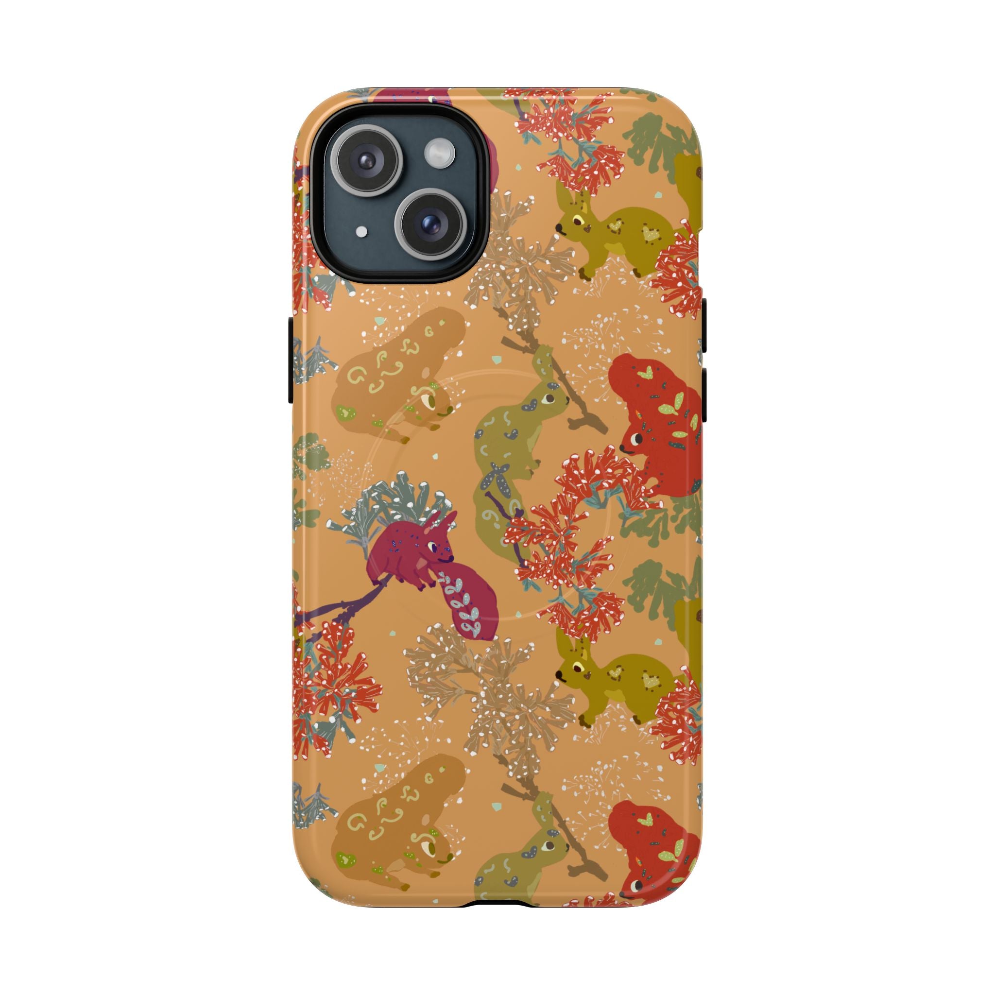 Playful Squirrels Tough Magnetic iPhone Case Apricot