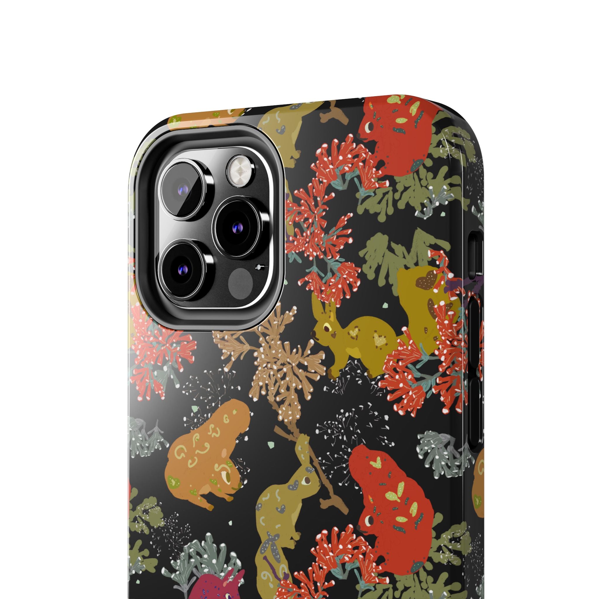 Playful Squirrels Tough Phone Case Black