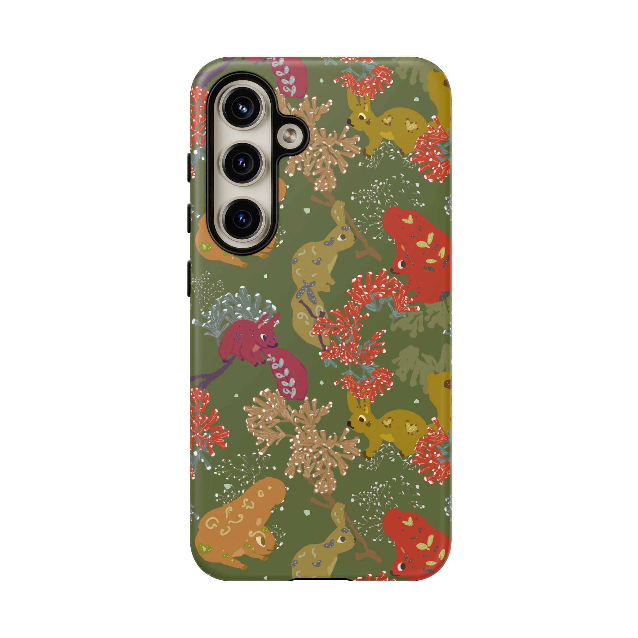 Playful Squirrels Tough Case Olive Green