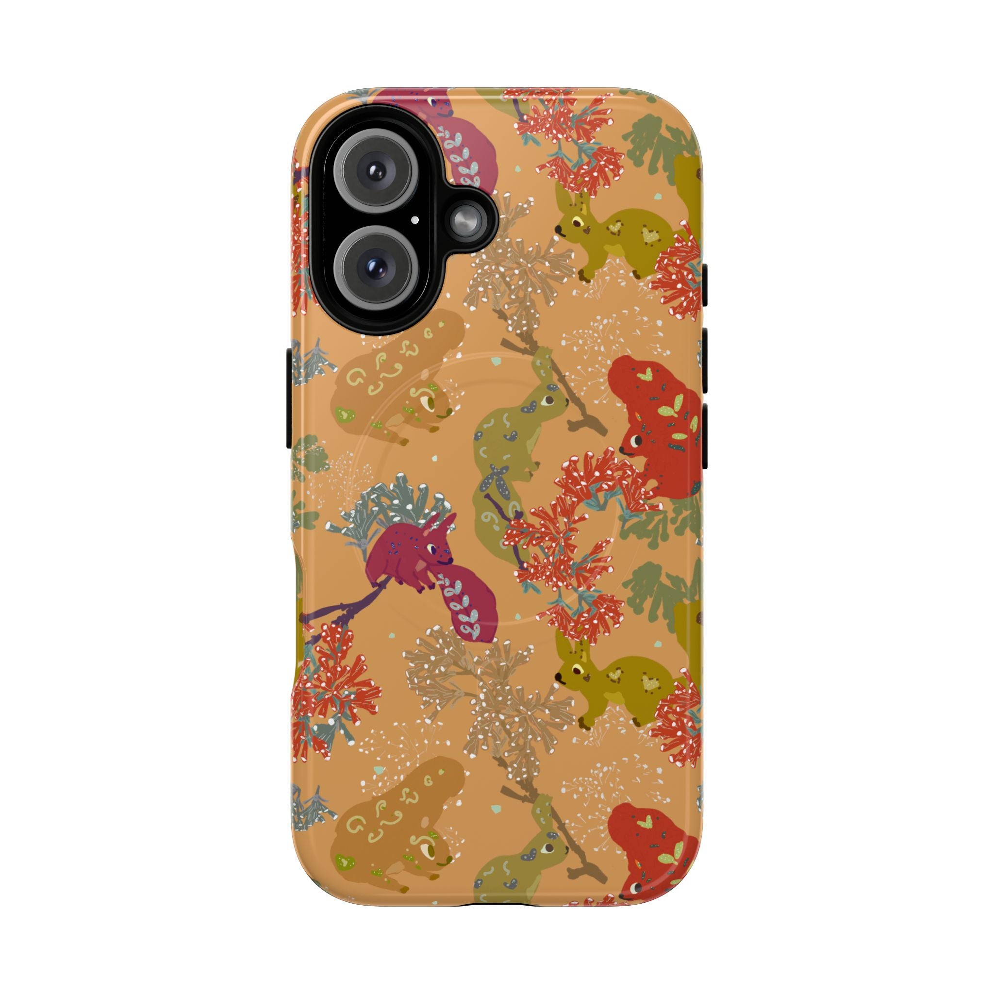 Playful Squirrels Tough Magnetic iPhone Case Apricot