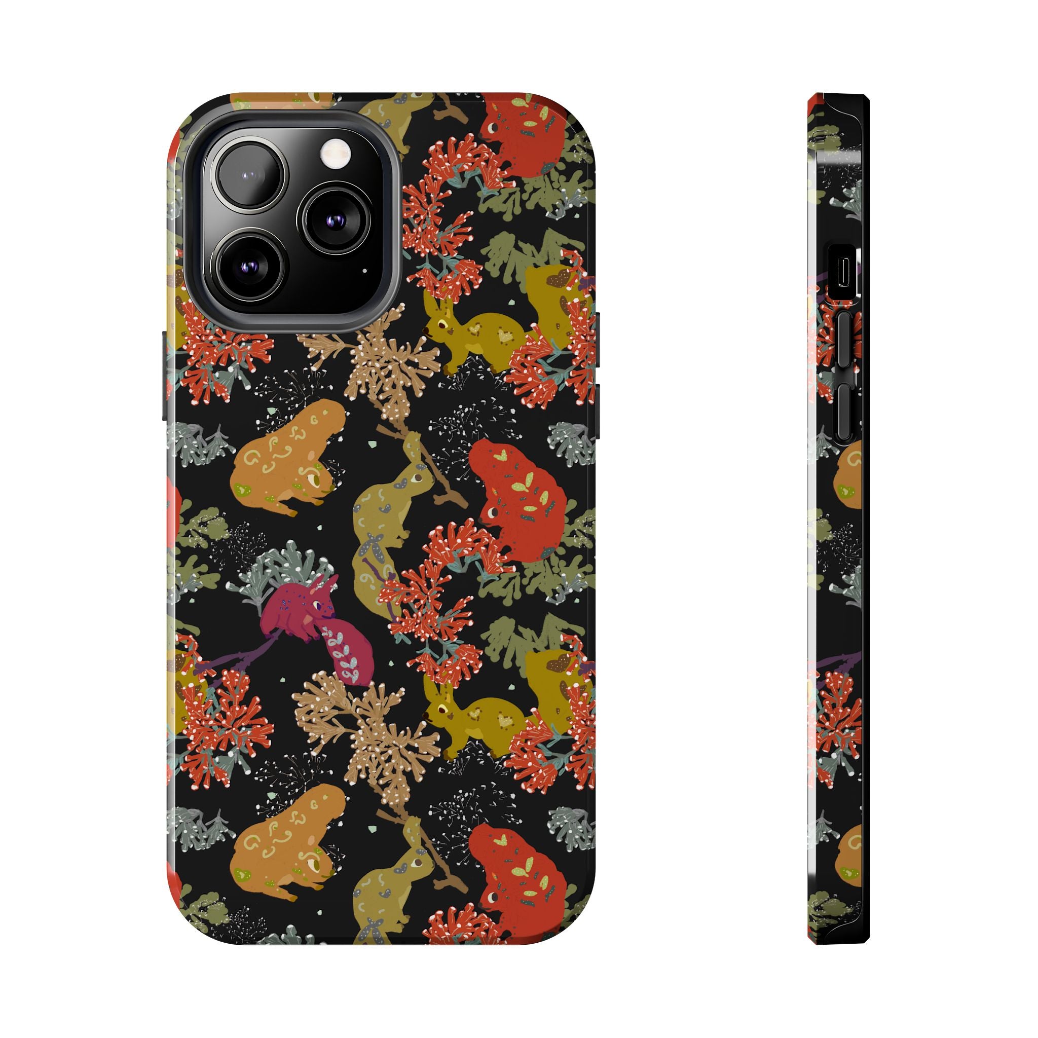 Playful Squirrels Tough Phone Case Black