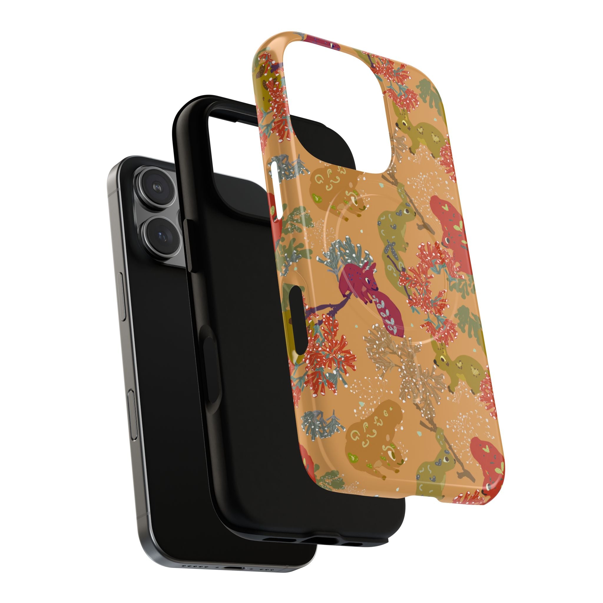 Playful Squirrels Tough Magnetic iPhone Case Apricot