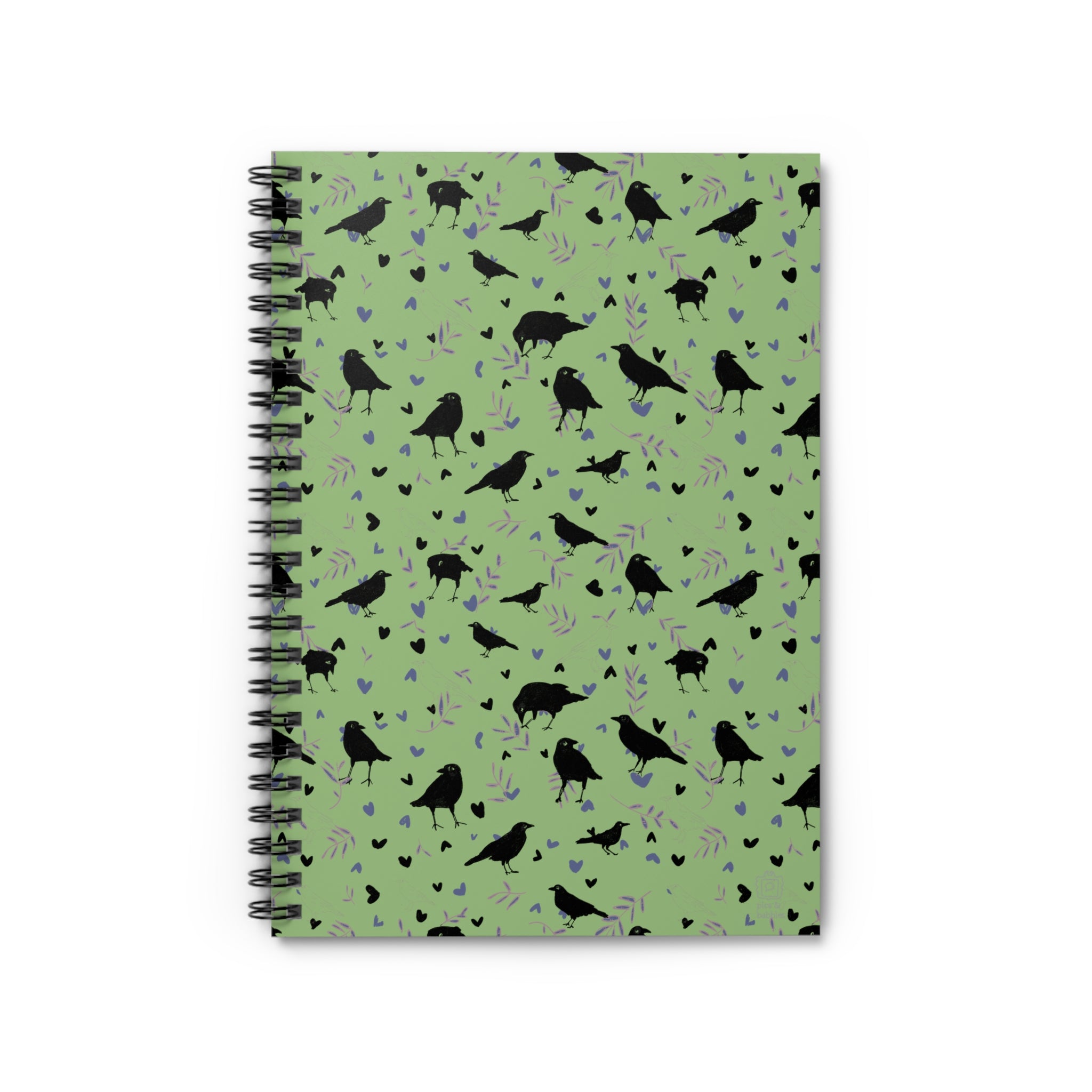 🌿 Leaves & Feathers – Spiral Notebook Wild Sage