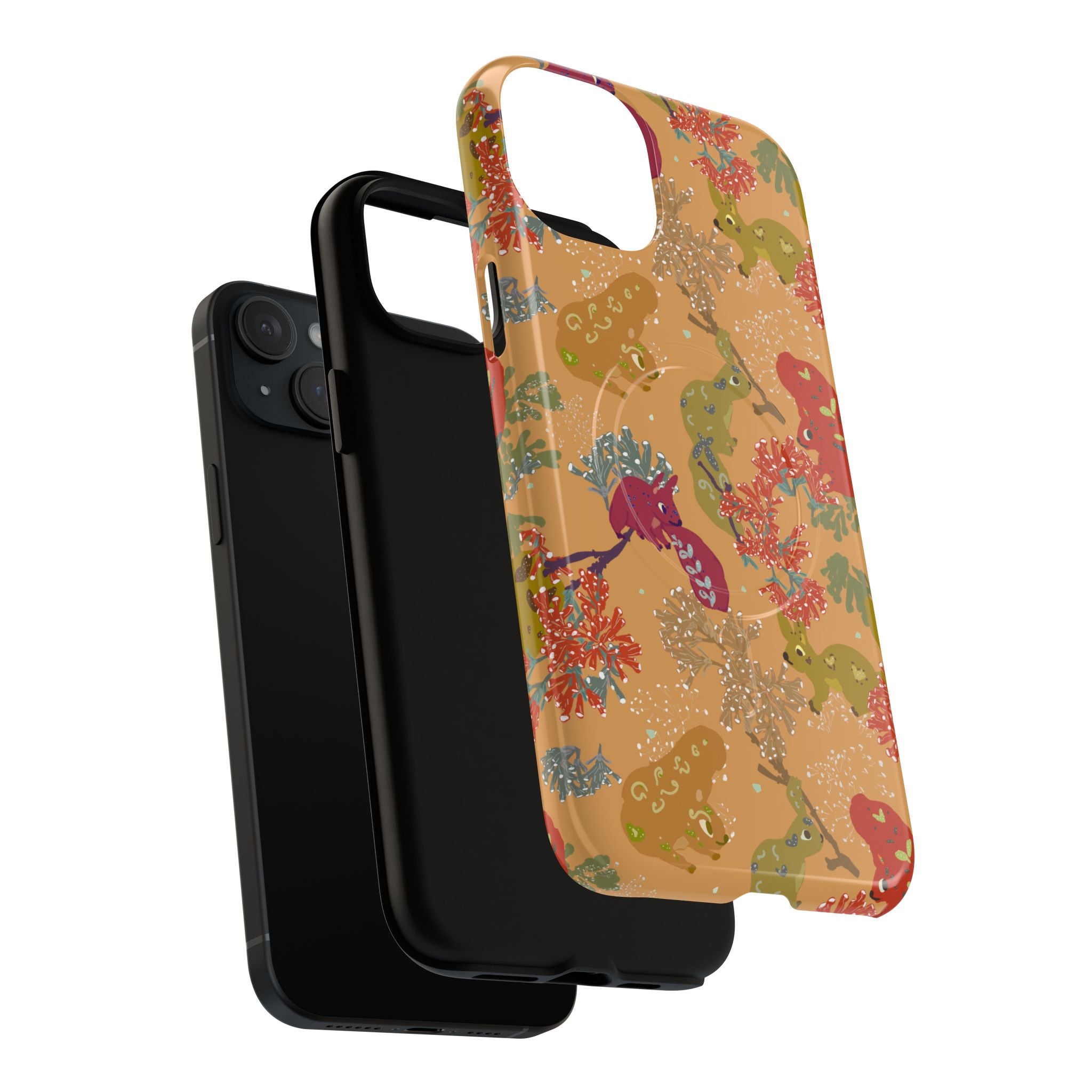 Playful Squirrels Tough Magnetic iPhone Case Apricot