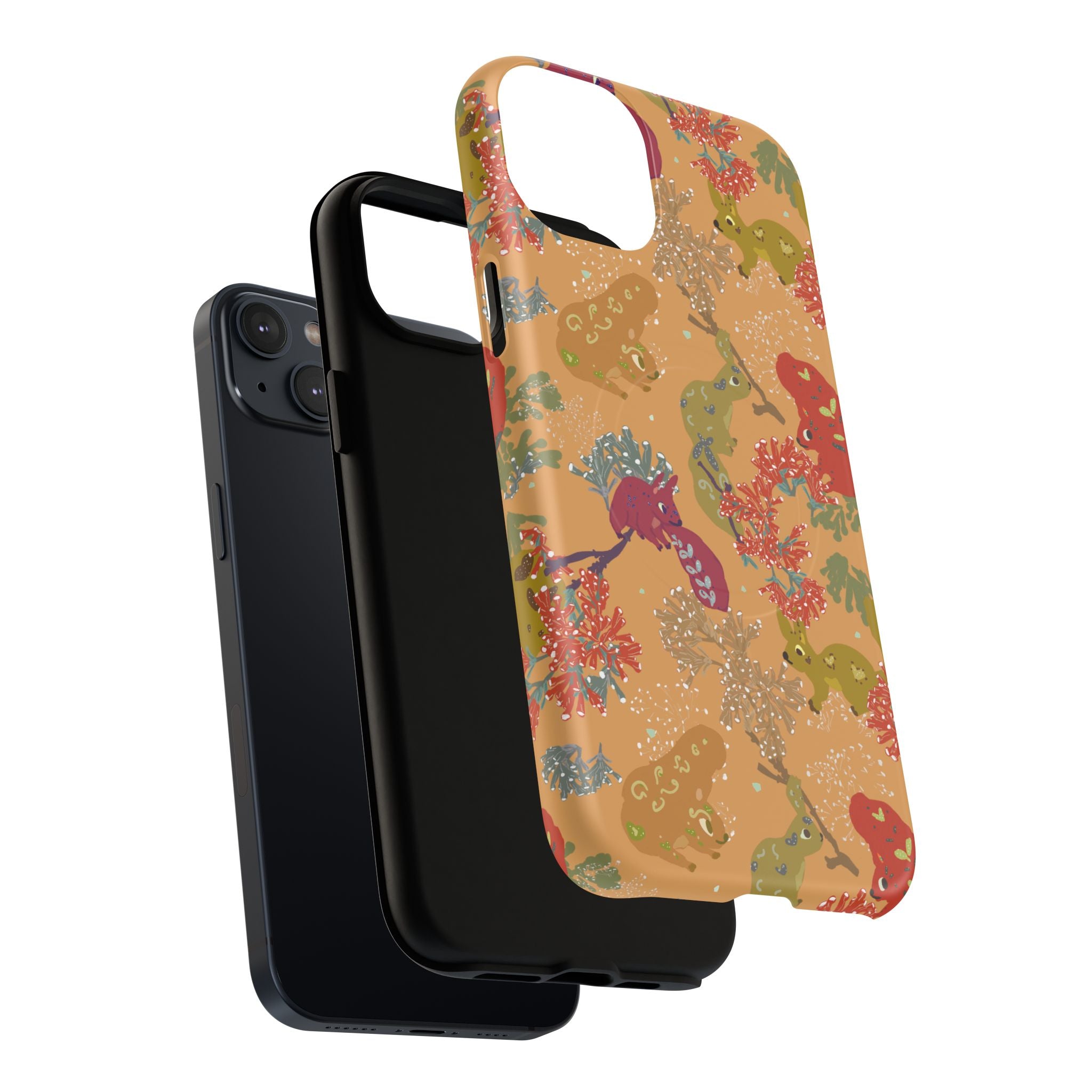 Playful Squirrels Tough Magnetic iPhone Case Apricot