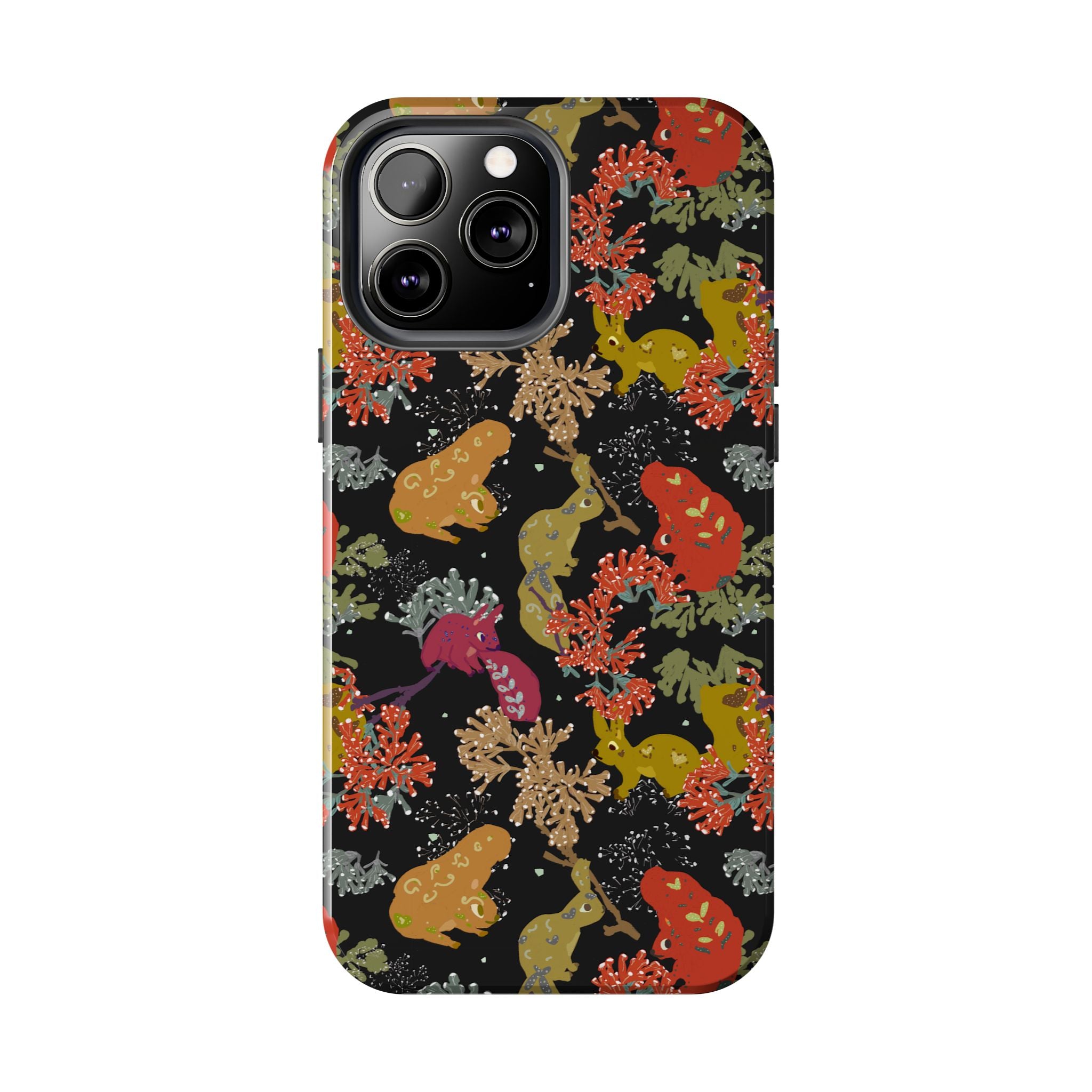 Playful Squirrels Tough Phone Case Black