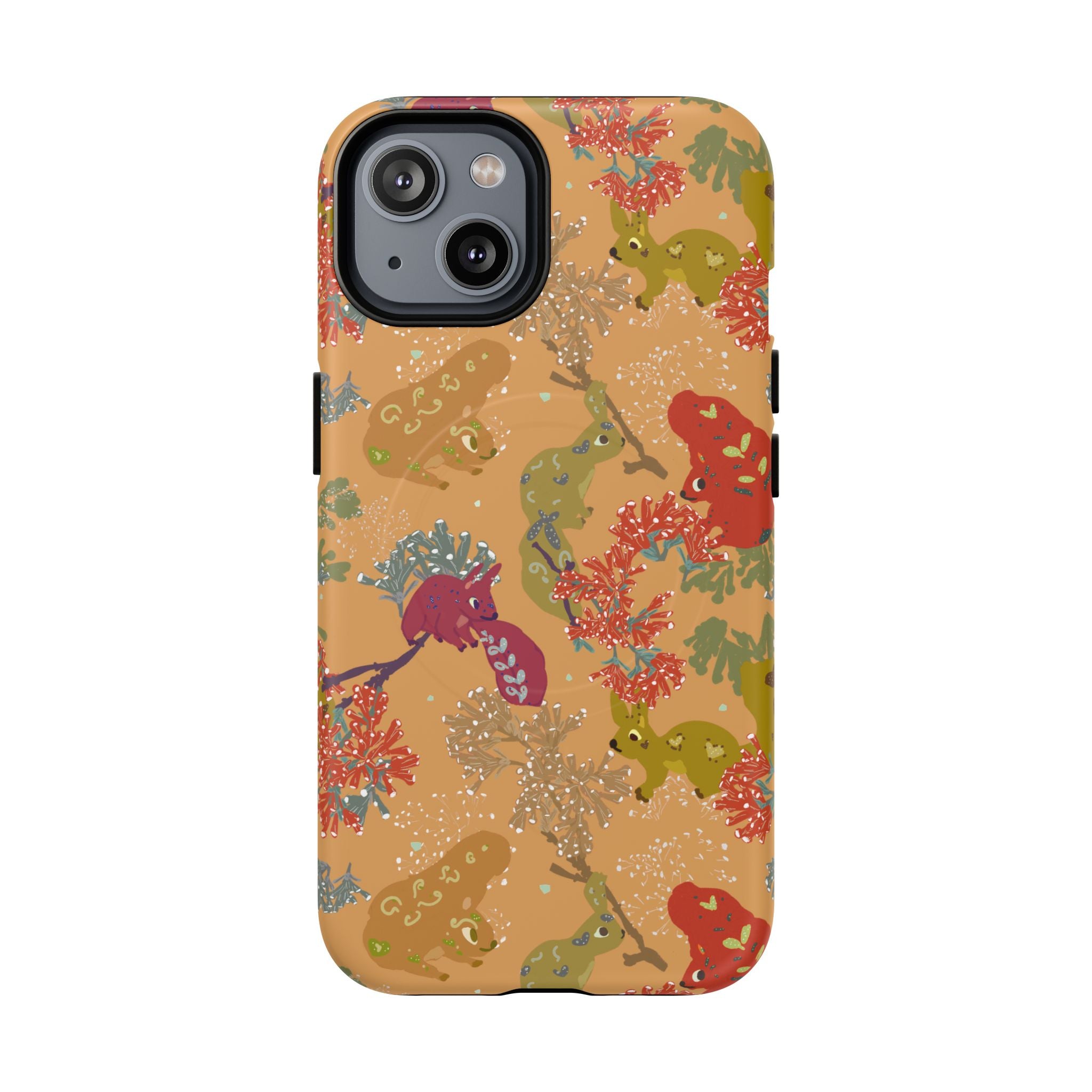 Playful Squirrels Tough Magnetic iPhone Case Apricot