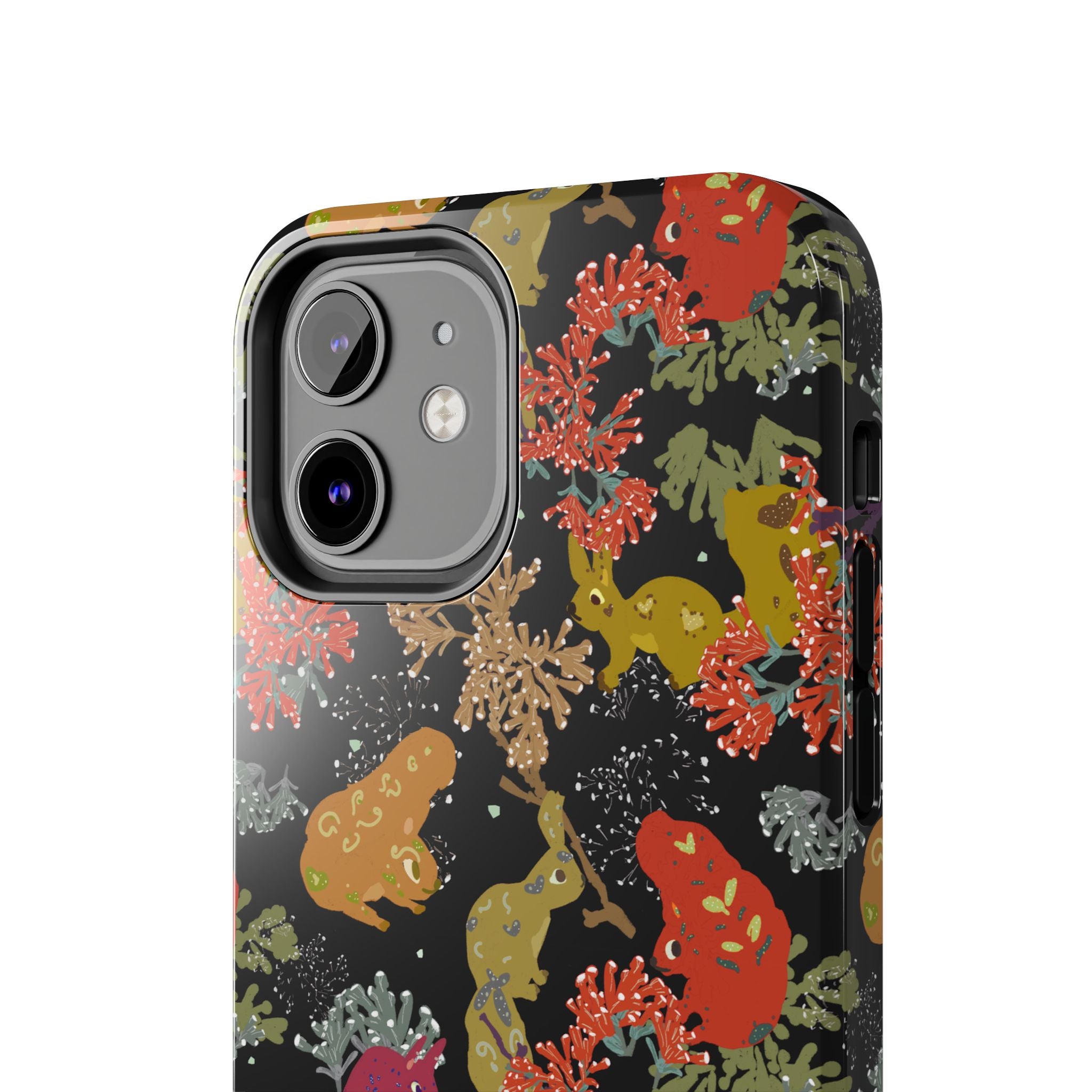 Playful Squirrels Tough Phone Case Black