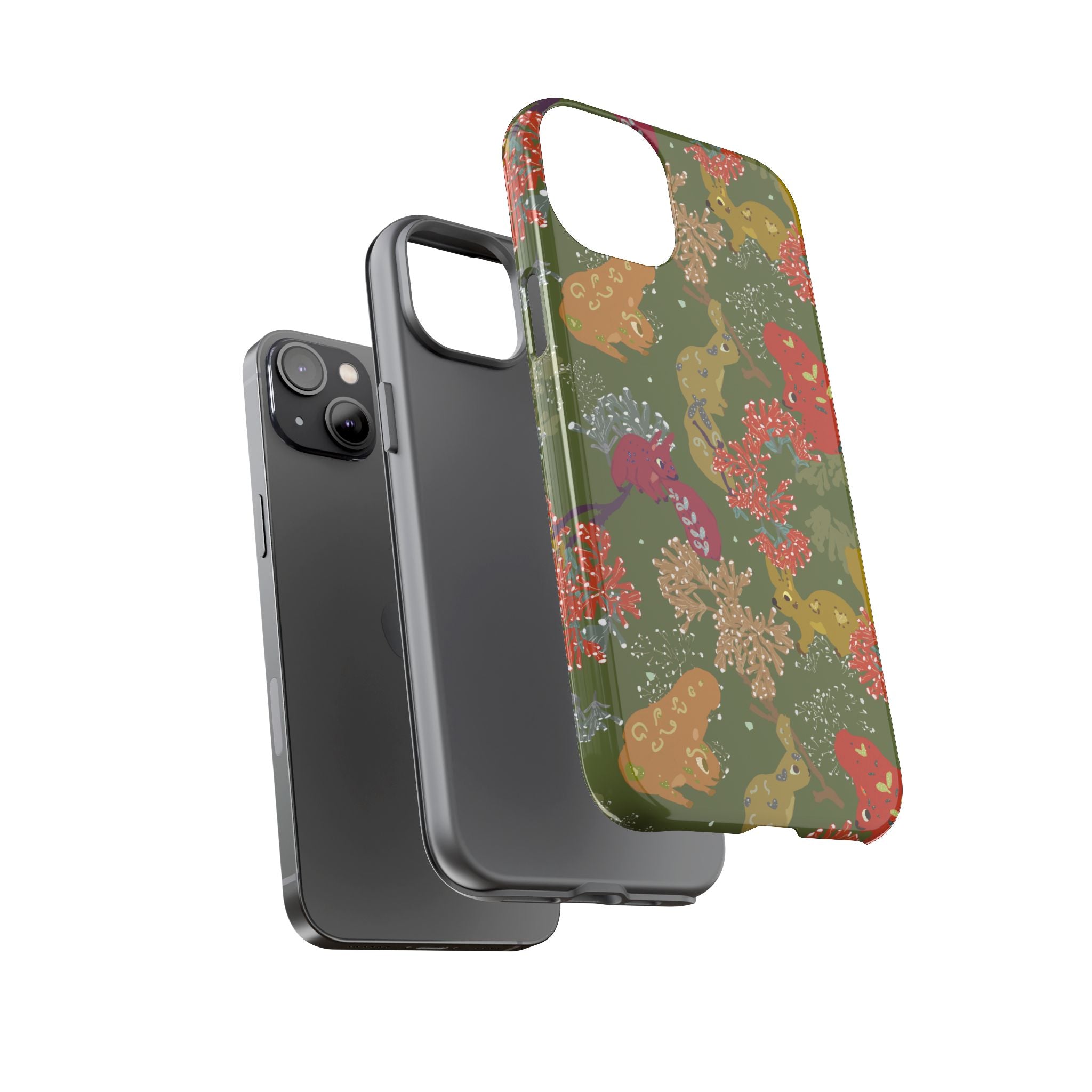 Playful Squirrels Tough Case Olive Green