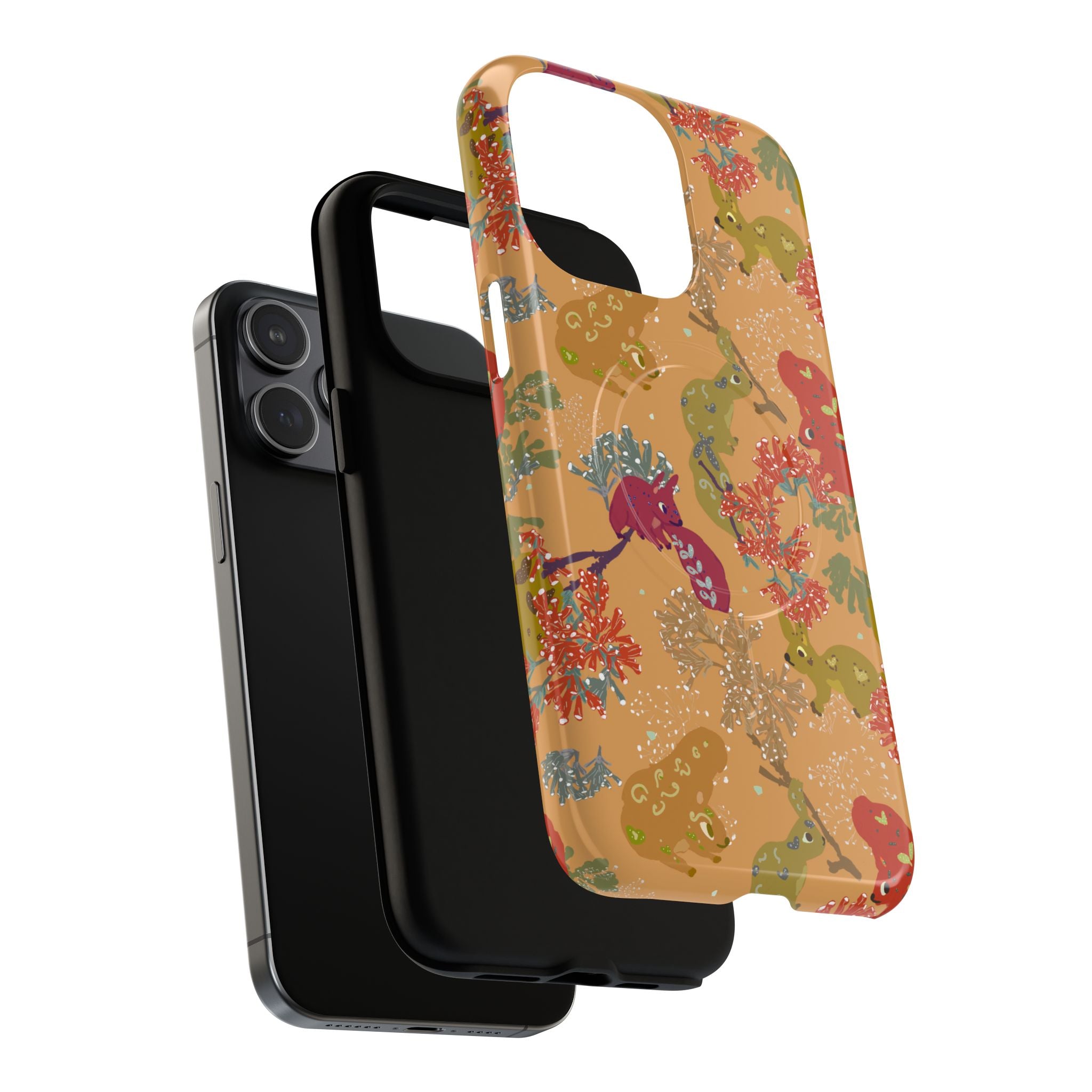 Playful Squirrels Tough Magnetic iPhone Case Apricot