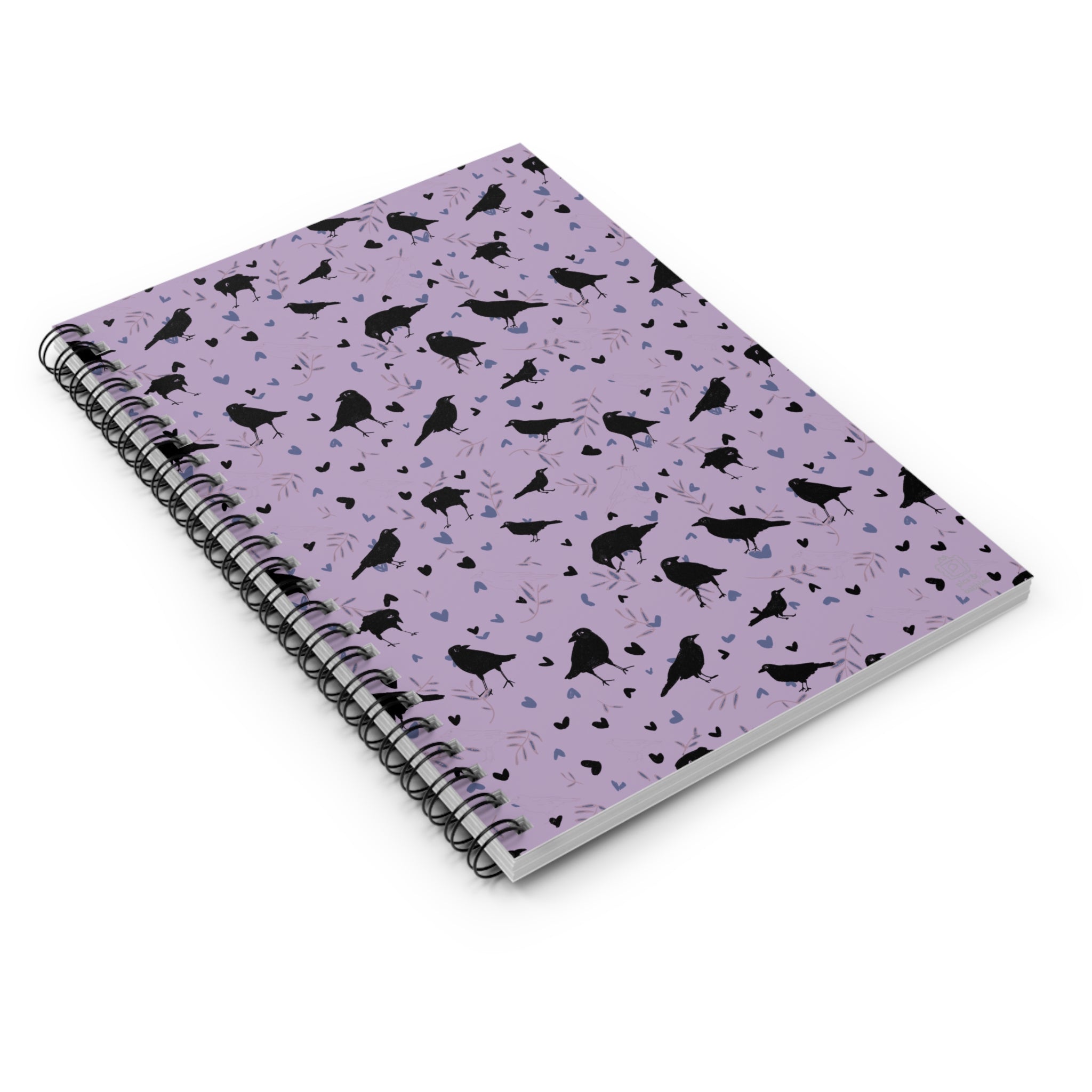 🔮 Leaves & Feathers – Spiral Notebook Smoke Amethyst