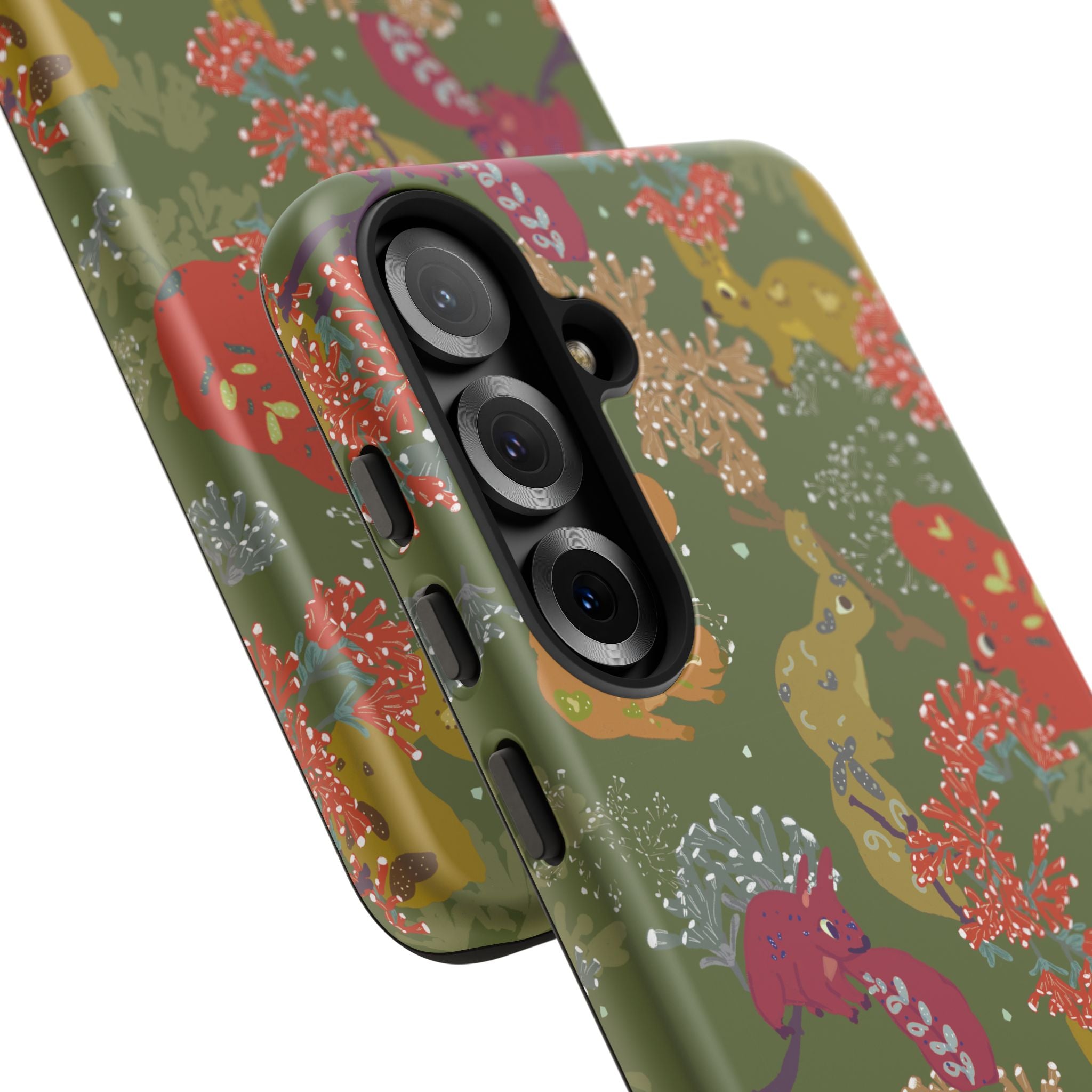 Playful Squirrels Tough Case Olive Green