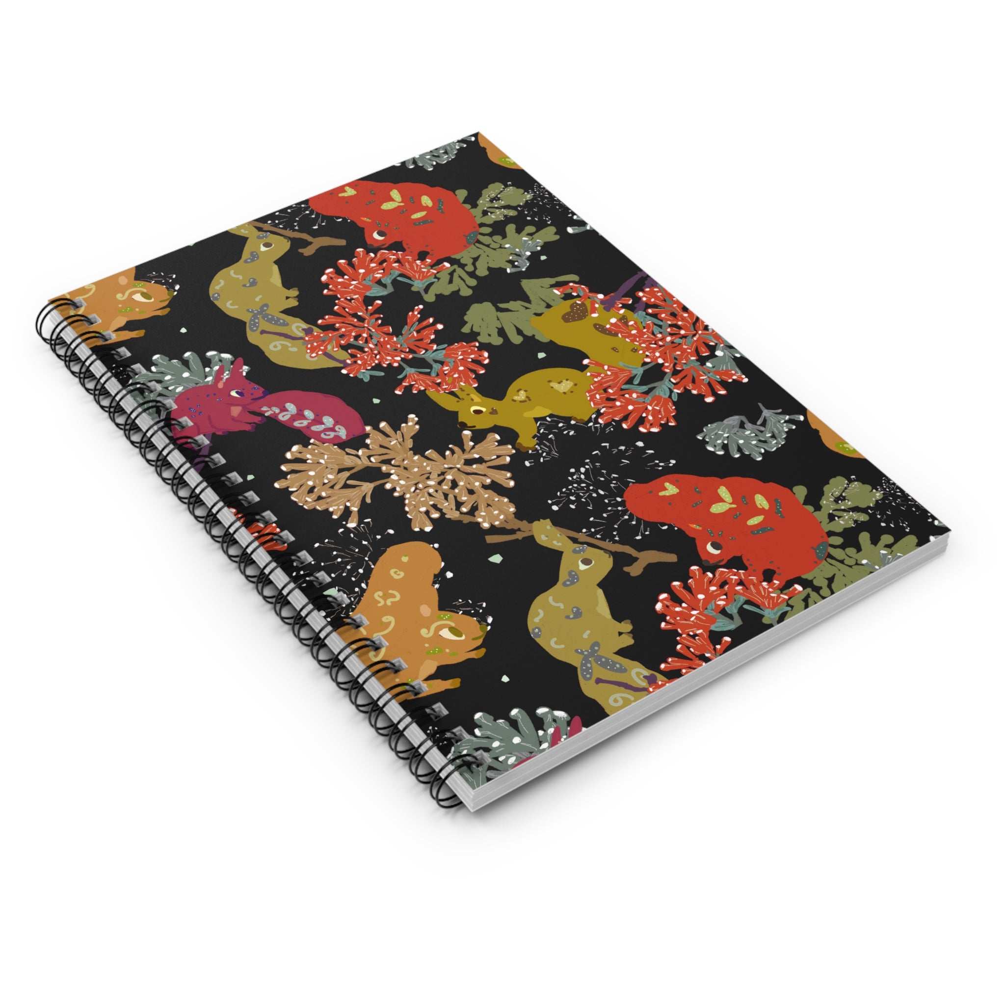 🐿️ Squirrel Spiral Notebook – Midnight Black