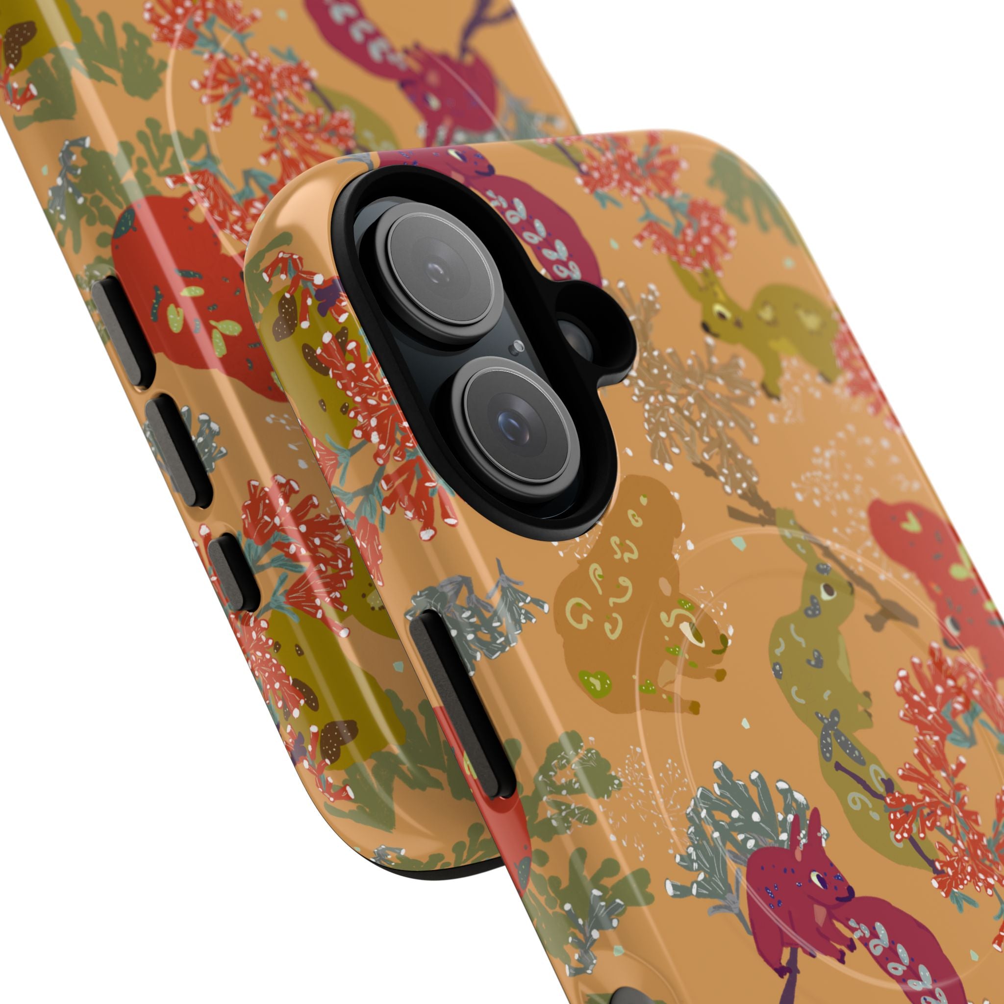 Playful Squirrels Tough Magnetic iPhone Case Apricot