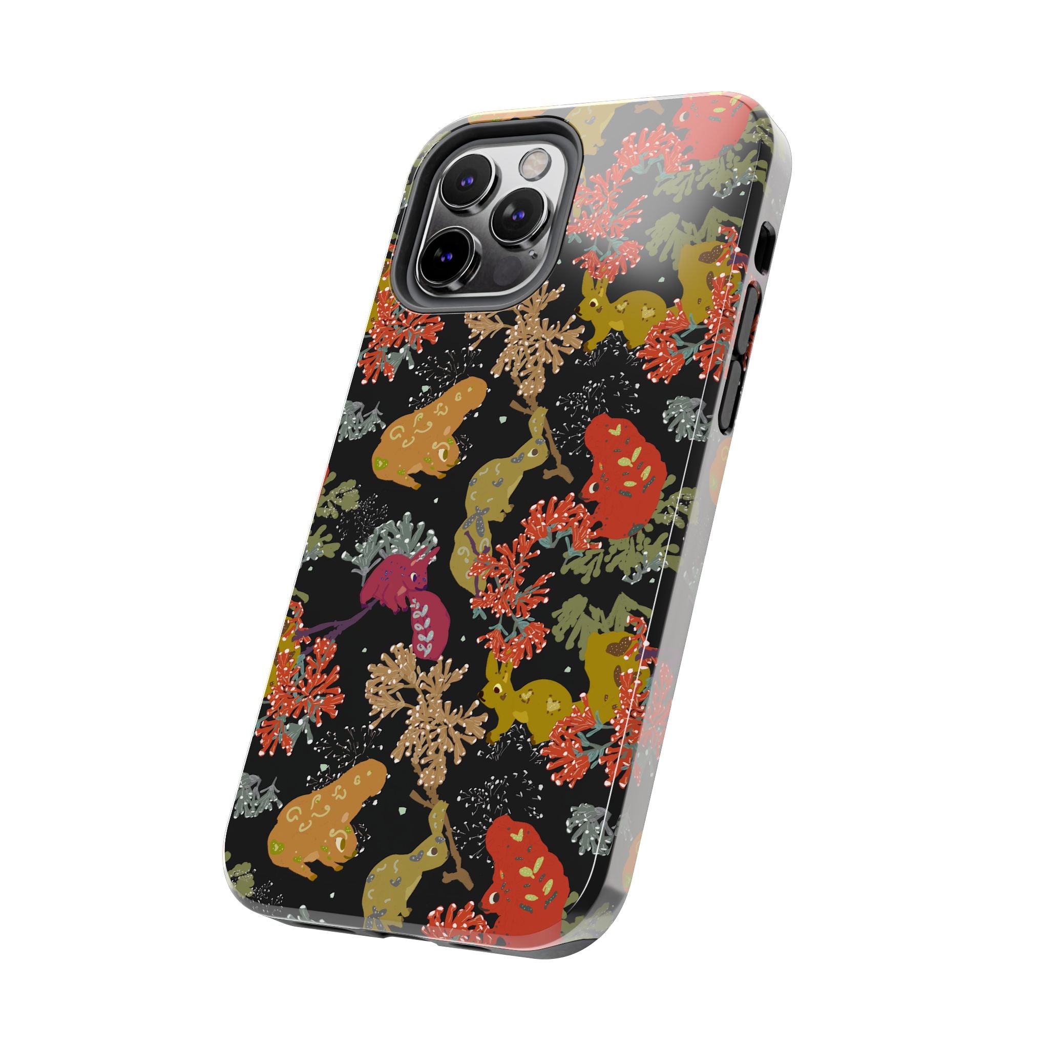 Playful Squirrels Tough Phone Case Black