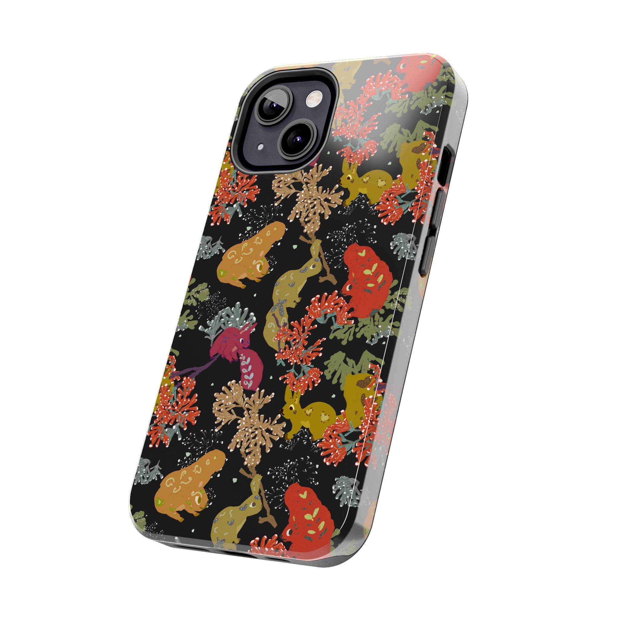 Playful Squirrels Tough Phone Case Black