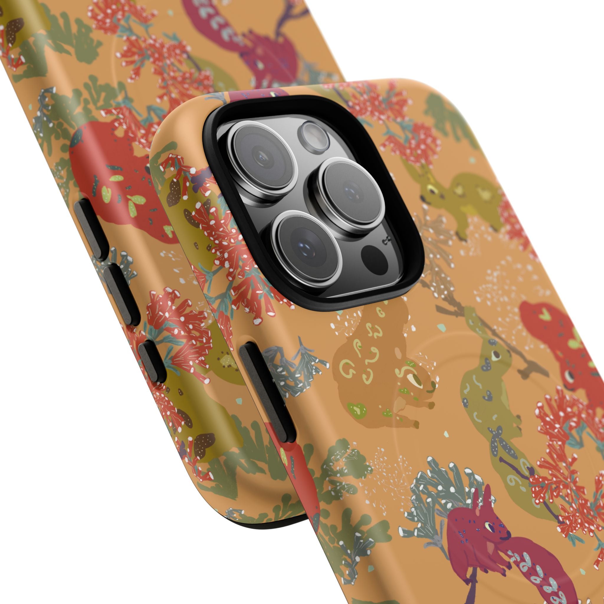 Playful Squirrels Tough Magnetic iPhone Case Apricot