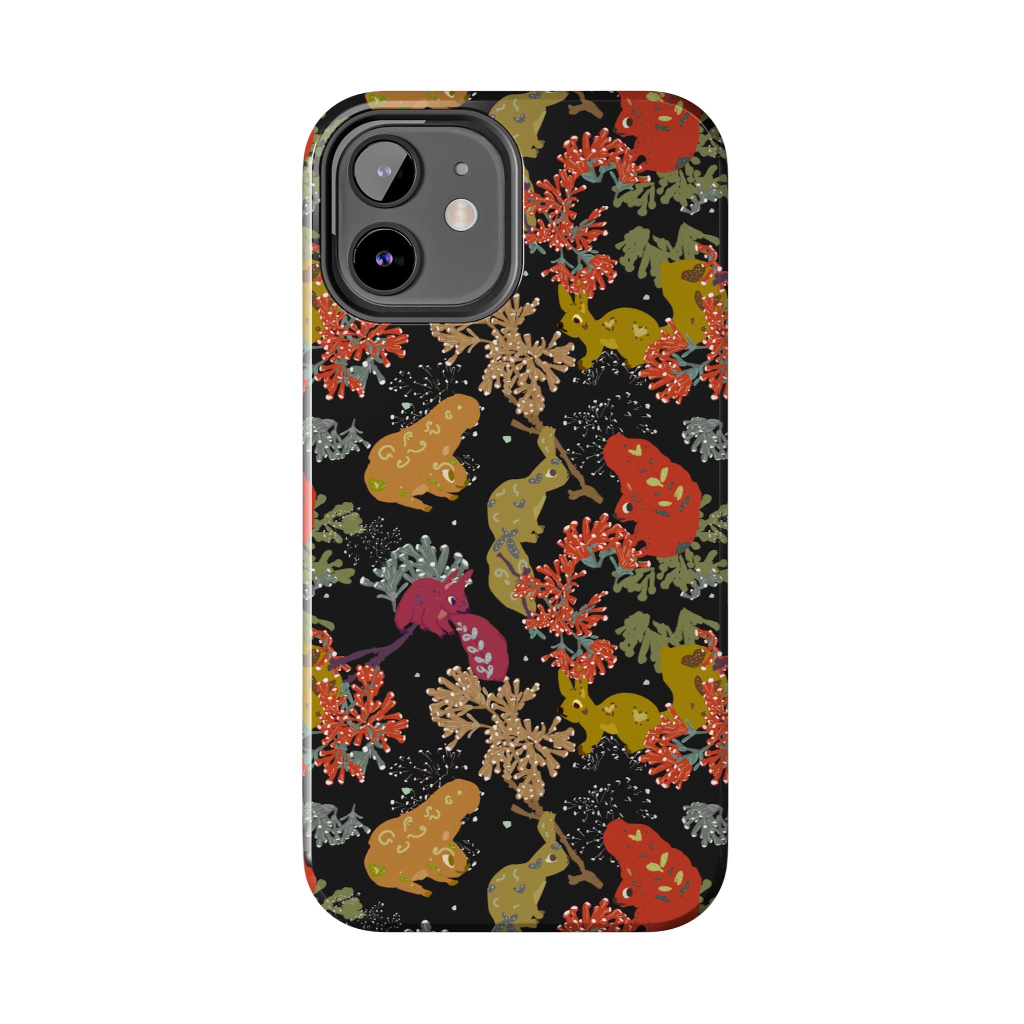 Playful Squirrels Tough Phone Case Black