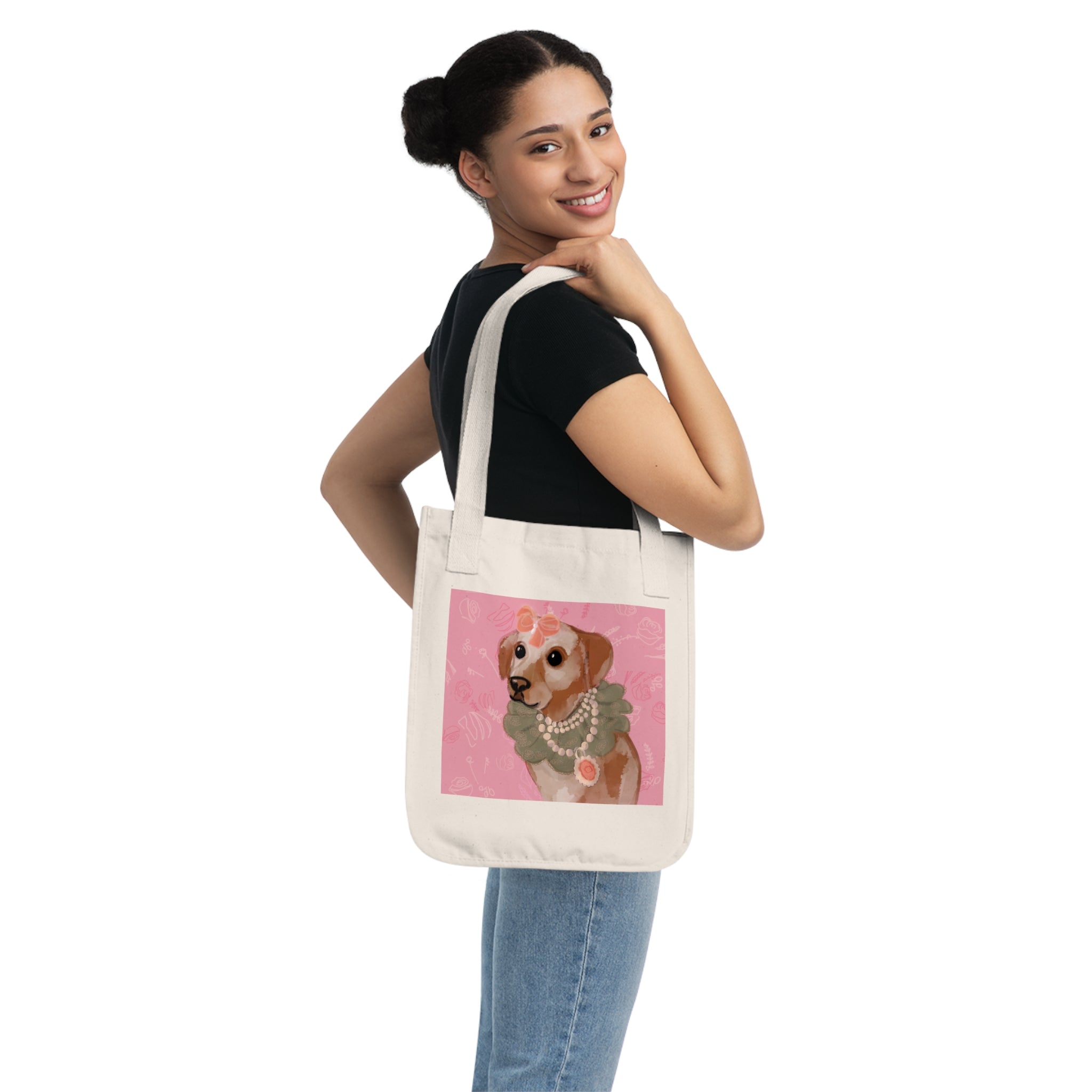 Grande Dame Dog Portrait Organic Canvas Tote Bag