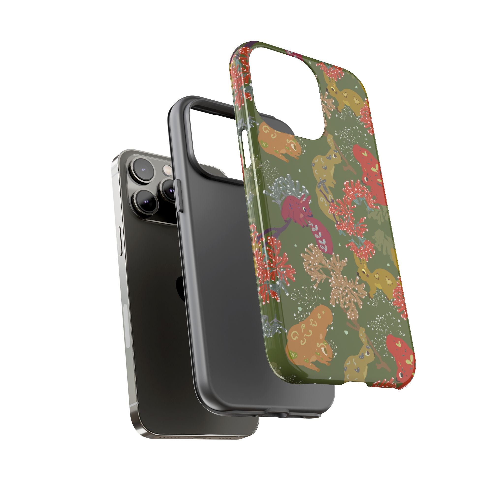 Playful Squirrels Tough Case Olive Green