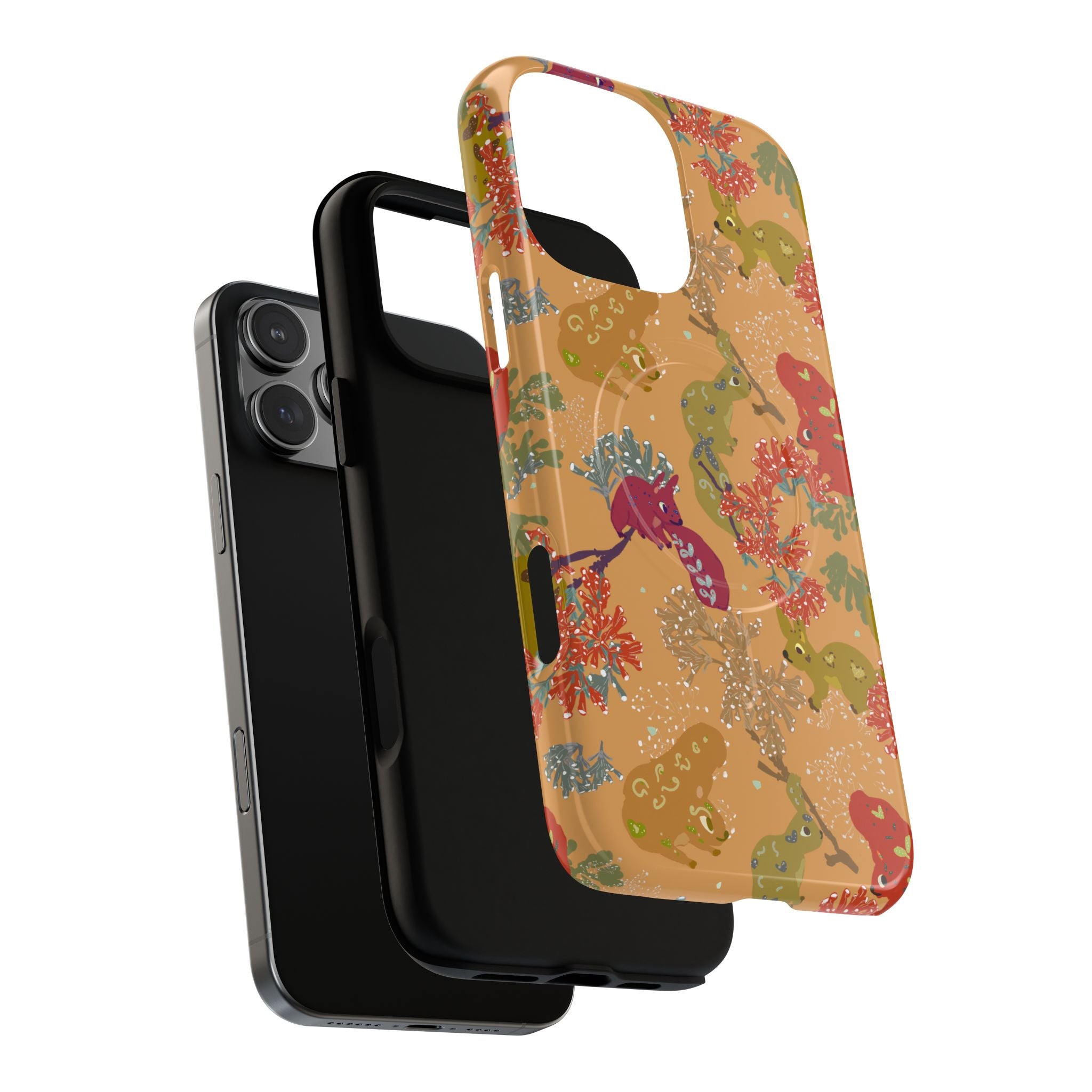 Playful Squirrels Tough Magnetic iPhone Case Apricot