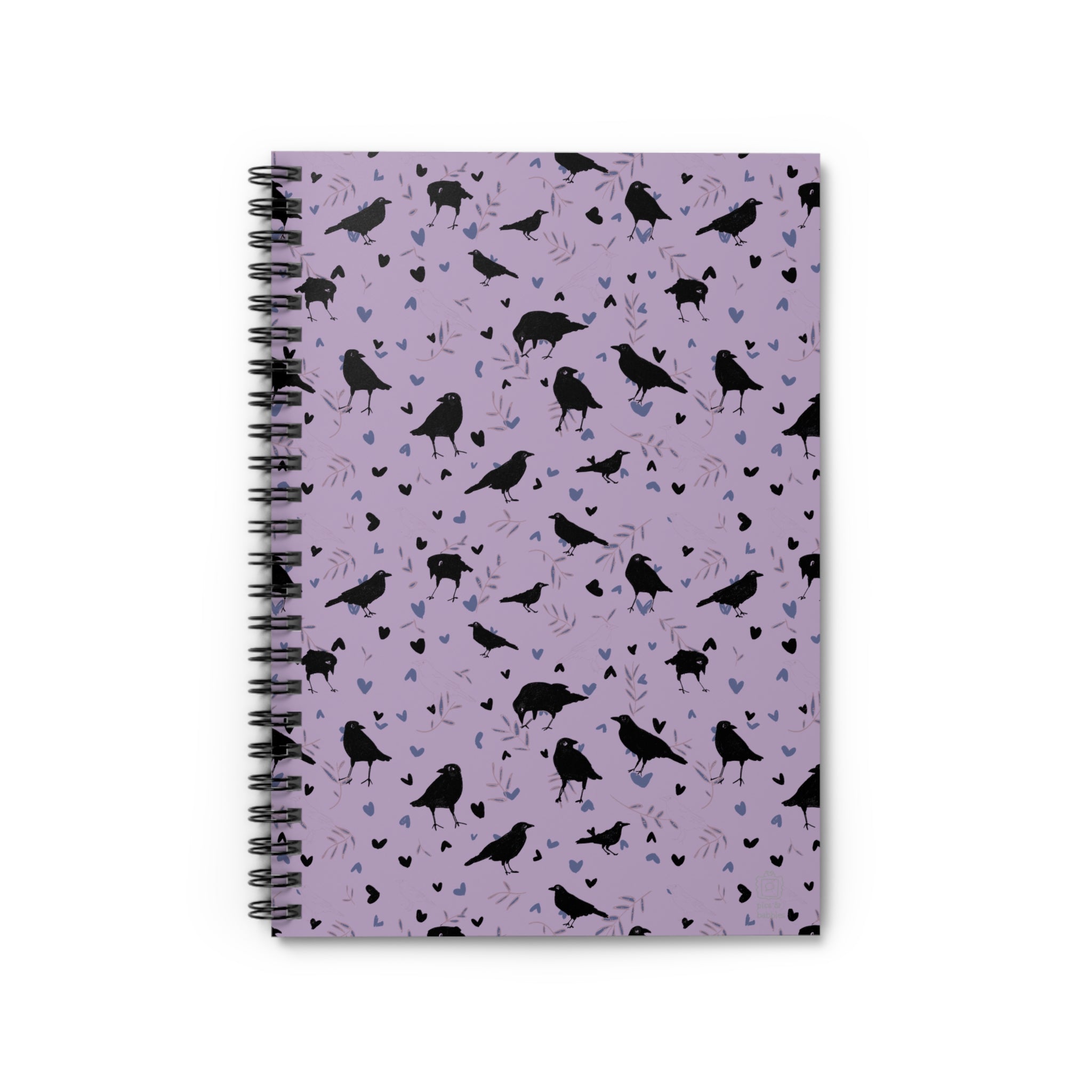 🔮 Leaves & Feathers – Spiral Notebook Smoke Amethyst