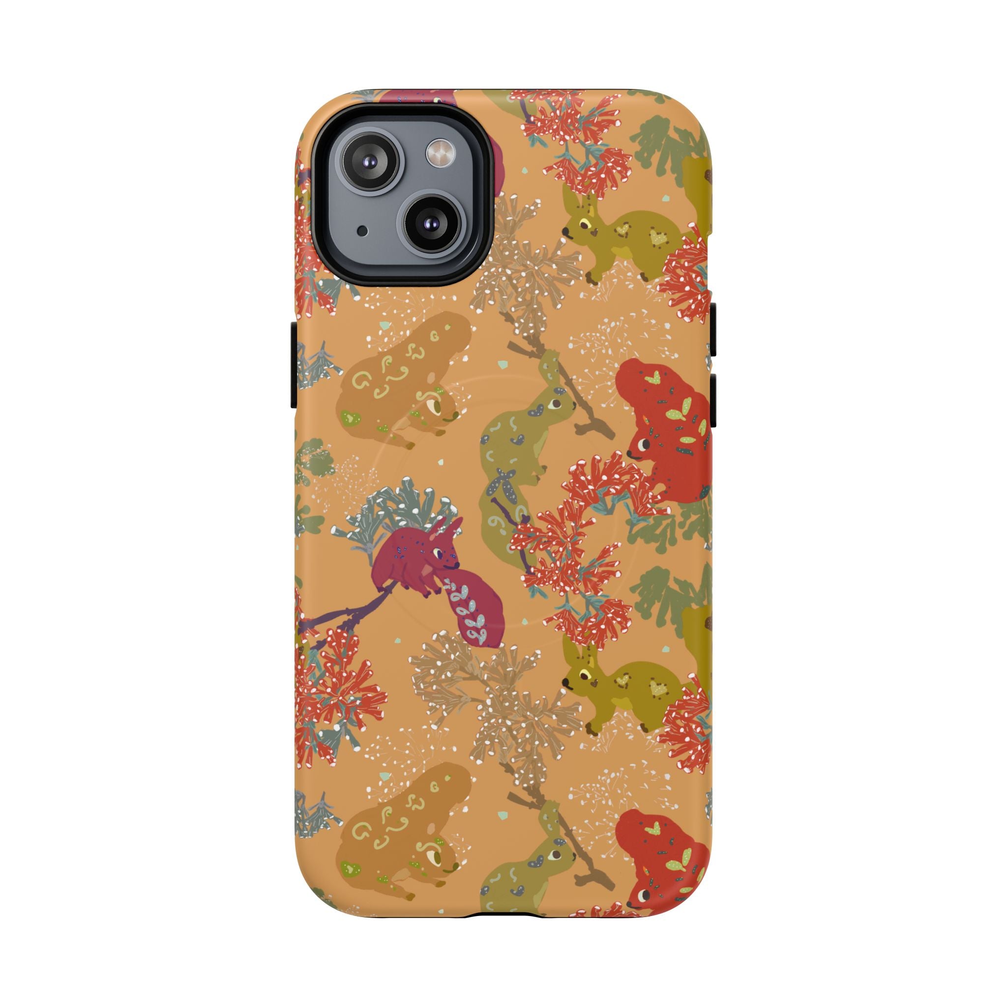 Playful Squirrels Tough Magnetic iPhone Case Apricot