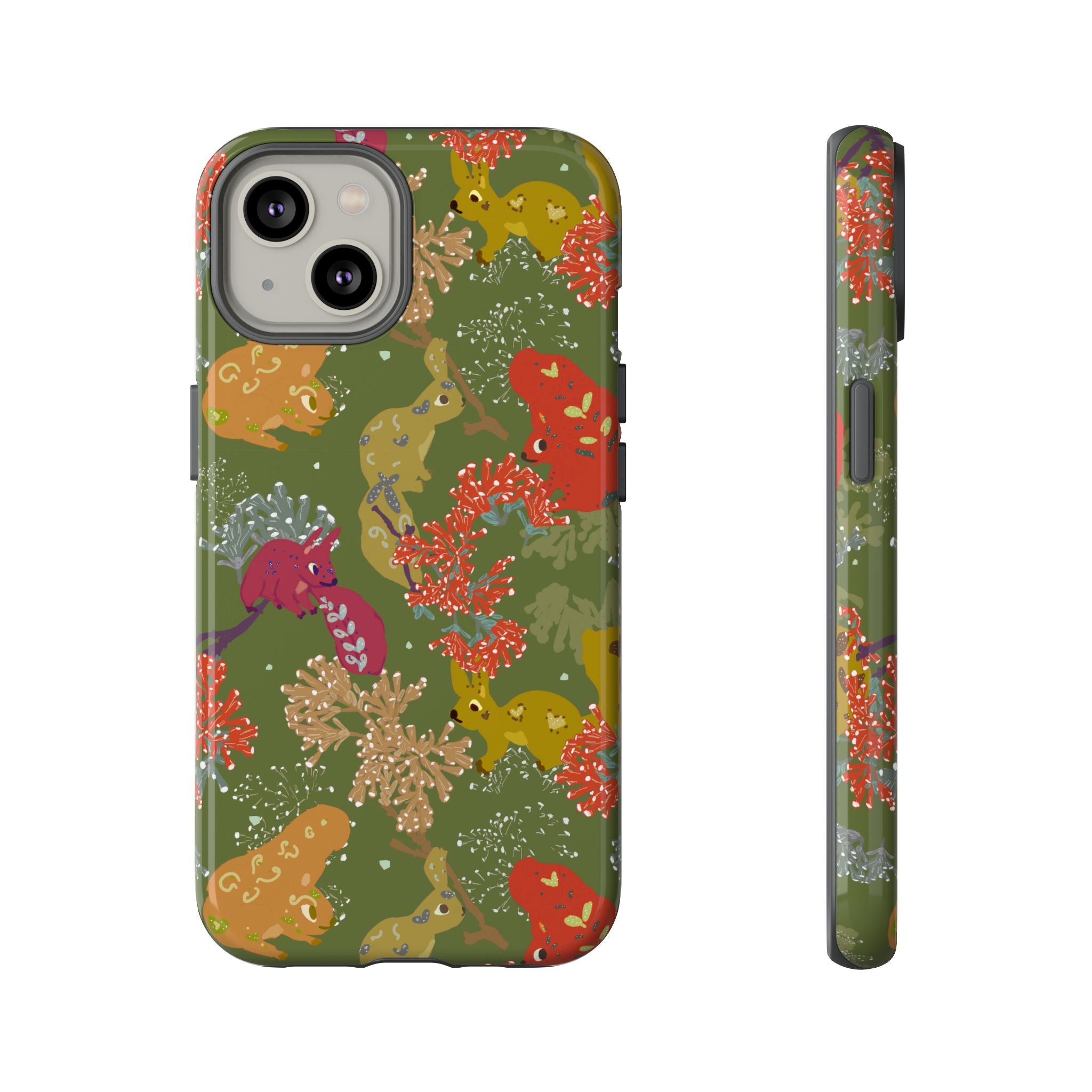 Playful Squirrels Tough Case Olive Green