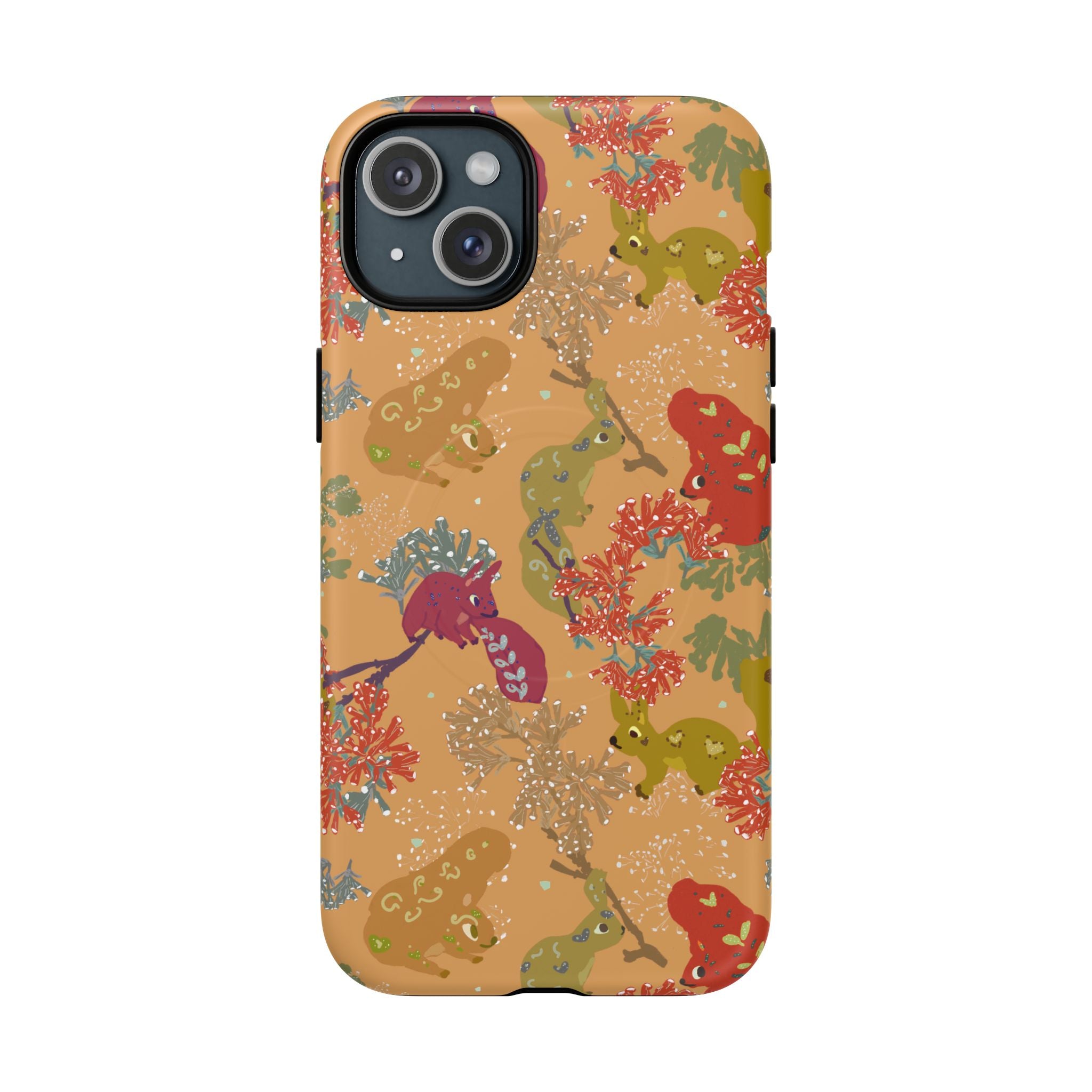 Playful Squirrels Tough Magnetic iPhone Case Apricot