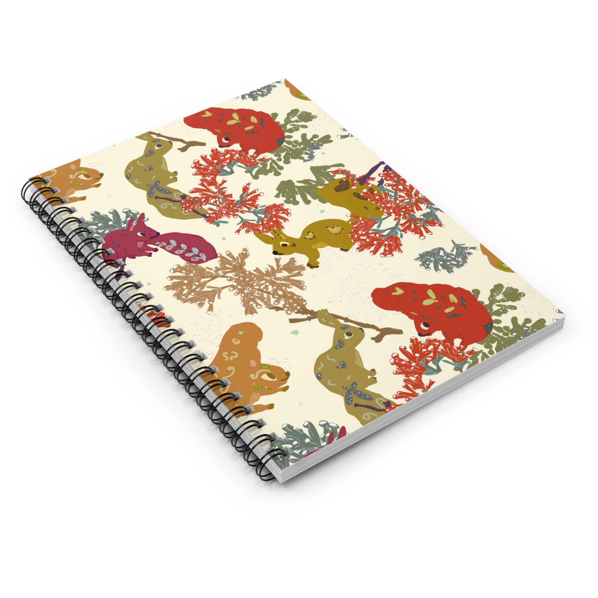 🐿️ Squirrel Spiral Notebook – Light Cream