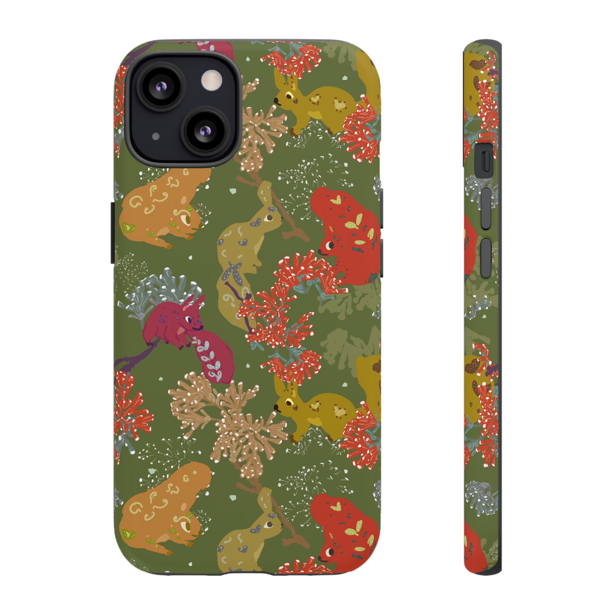 Playful Squirrels Tough Case Olive Green