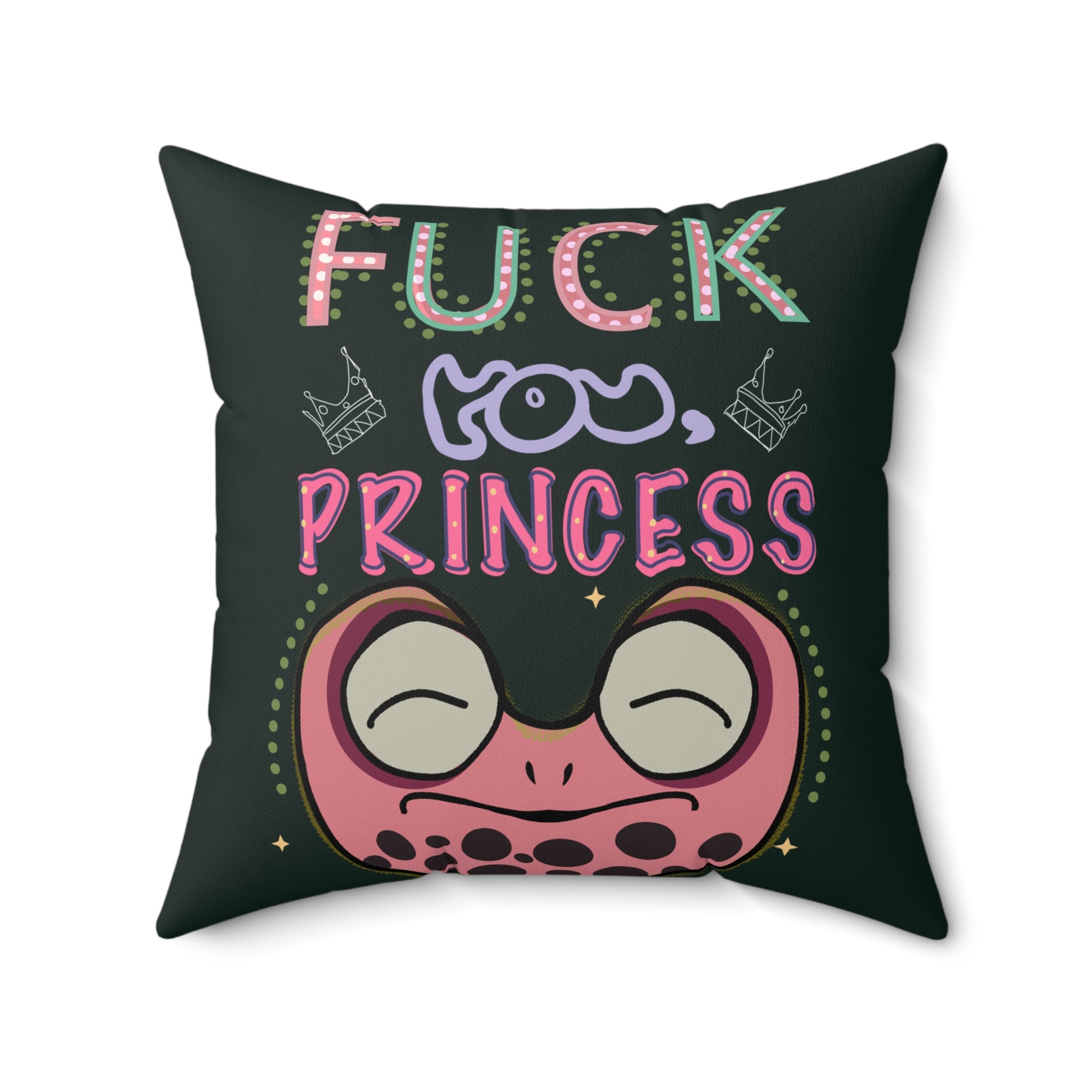 Sassy Frog Faux Suede Pillow Licorice