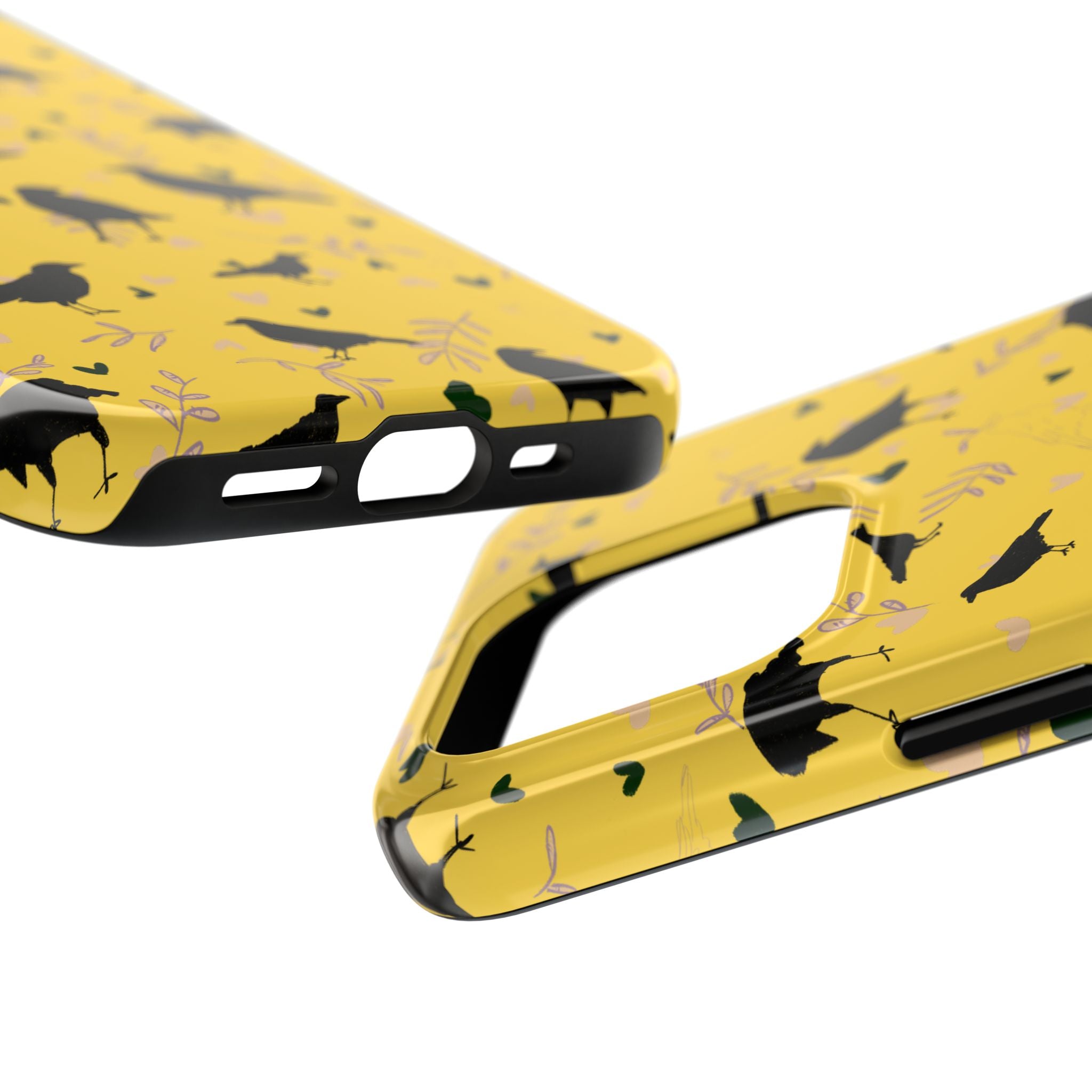 π€ Raven Rapture β Black Bird Botanical iPhone Case