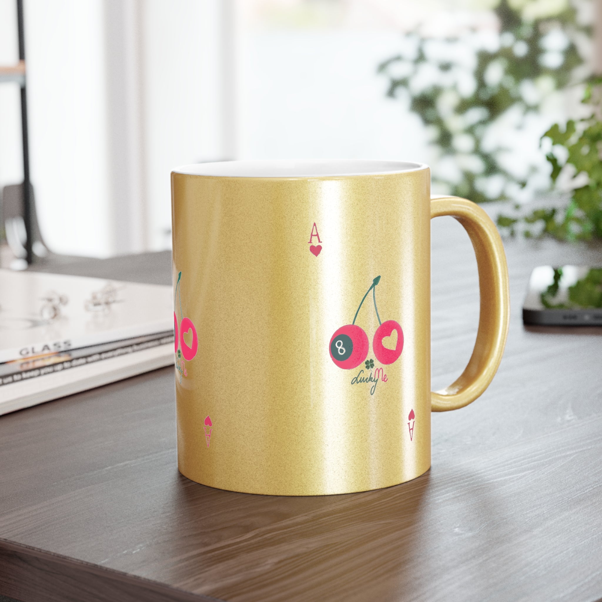 🍒 Lucky Cherry Metallic Mug