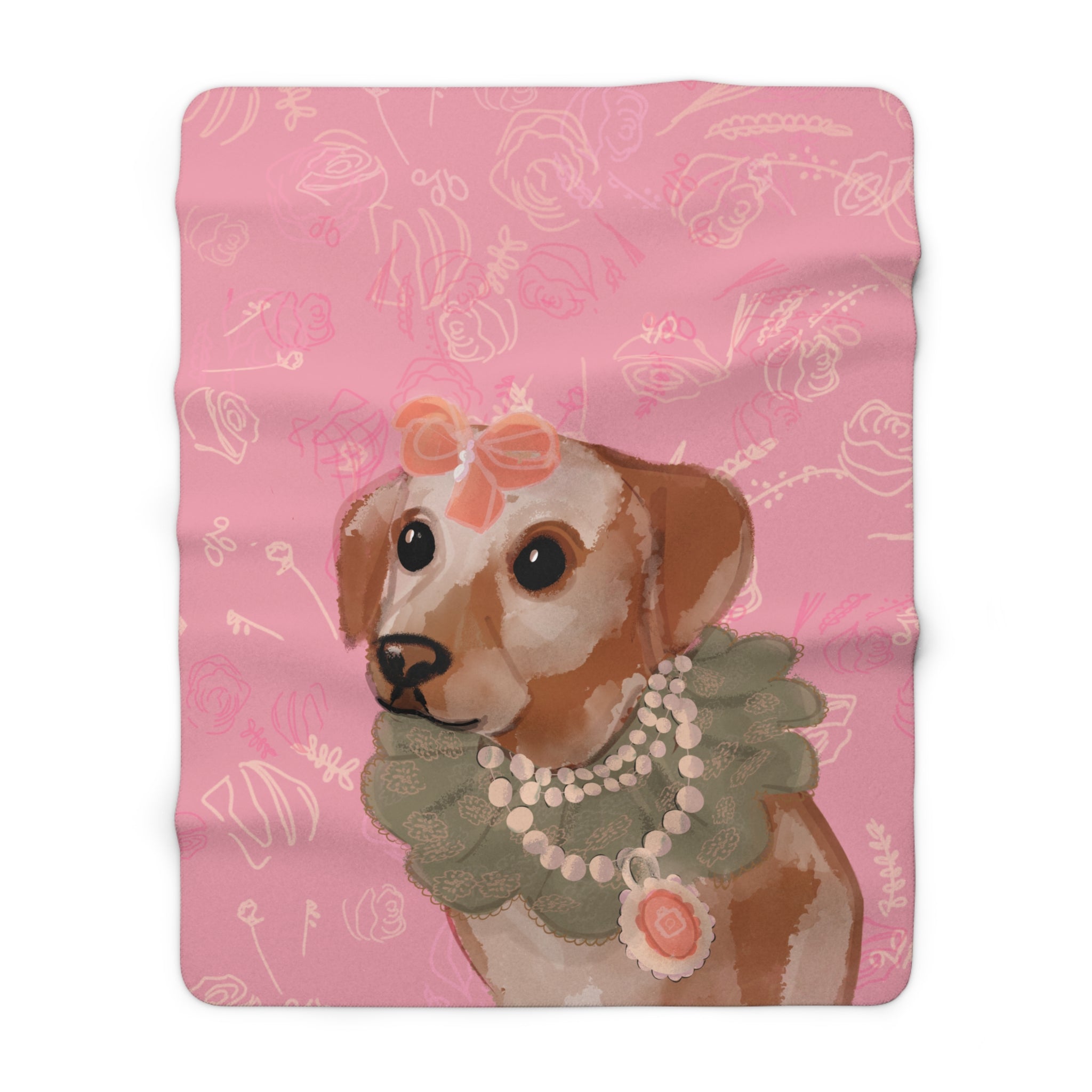 Grande Dame Dog Sherpa Fleece Blanket