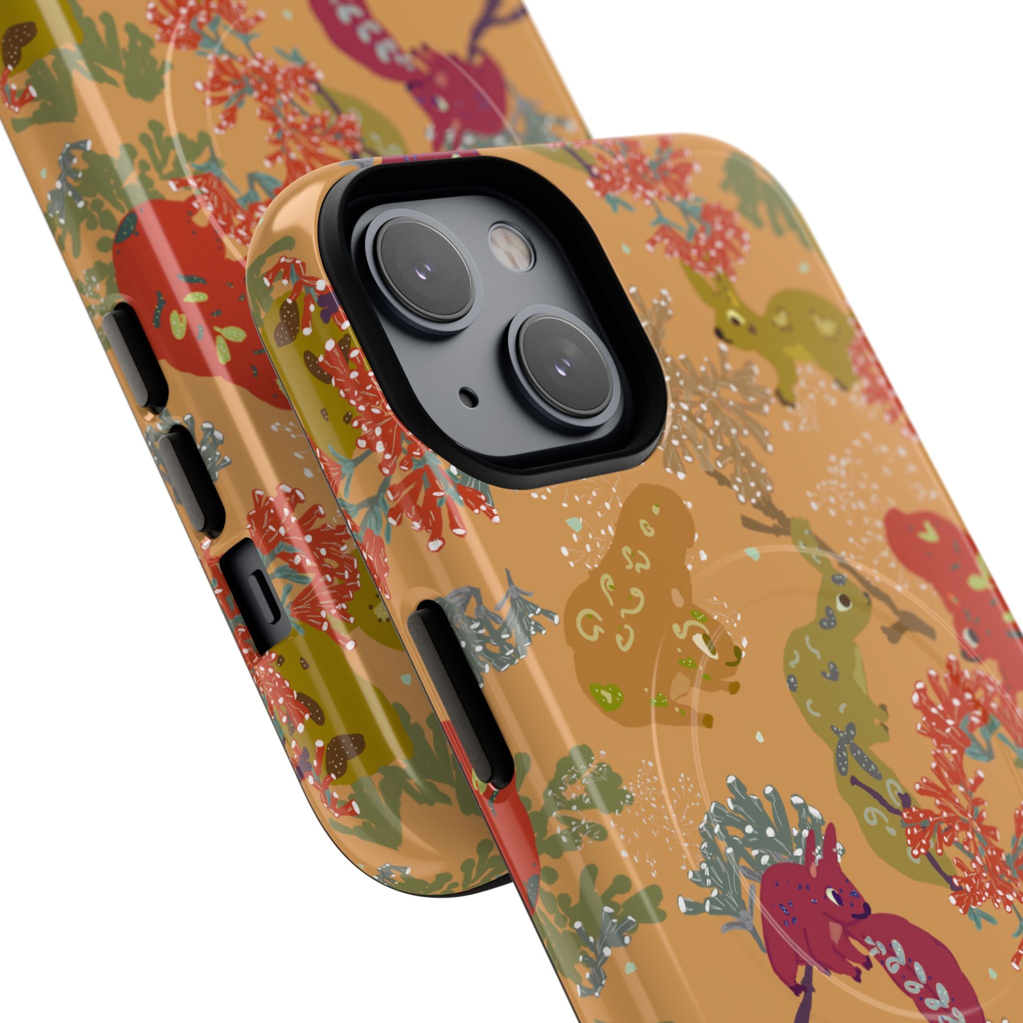 Playful Squirrels Tough Magnetic iPhone Case Apricot