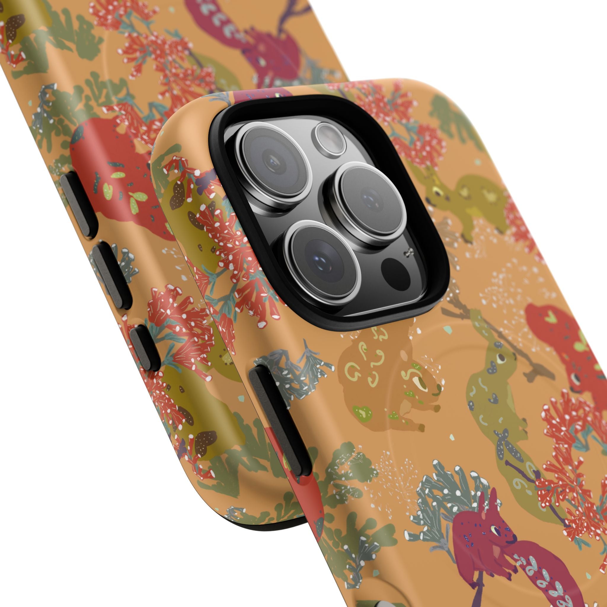 Playful Squirrels Tough Magnetic iPhone Case Apricot