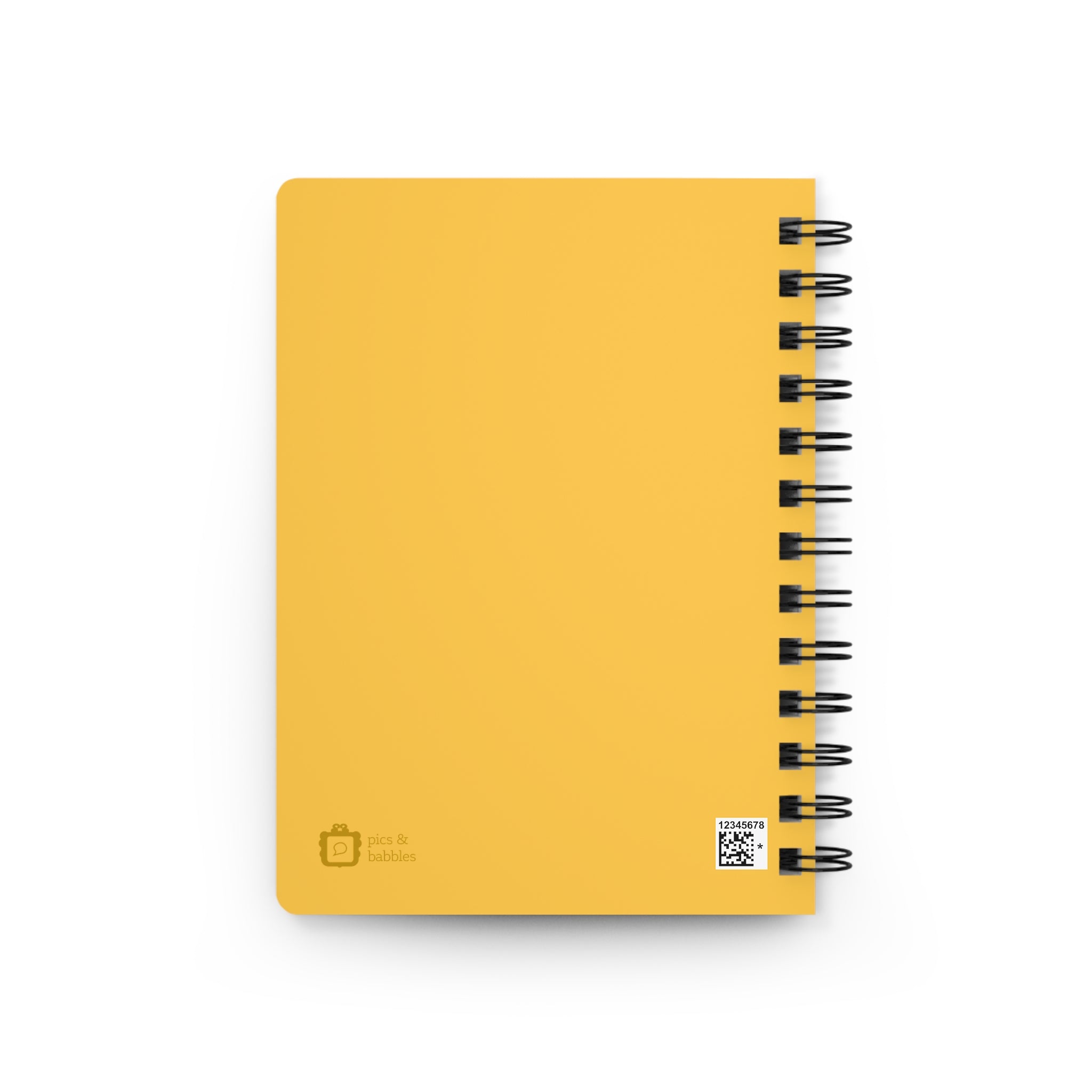 🍓 Tutti Frutti 5"x7" Spiral Notebook – Yellow Fruit Pattern Journal with Glossy Hardcover