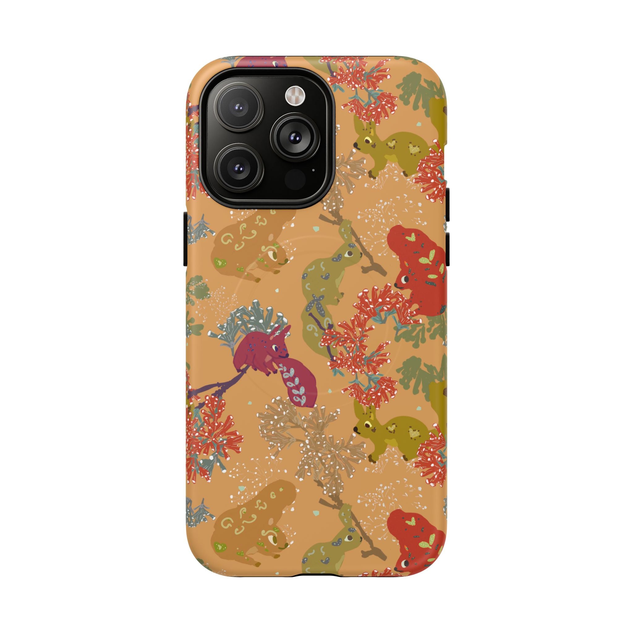 Playful Squirrels Tough Magnetic iPhone Case Apricot