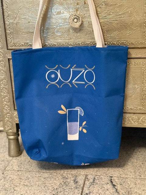 blue aesthetic tote bag illustration everyday accessory