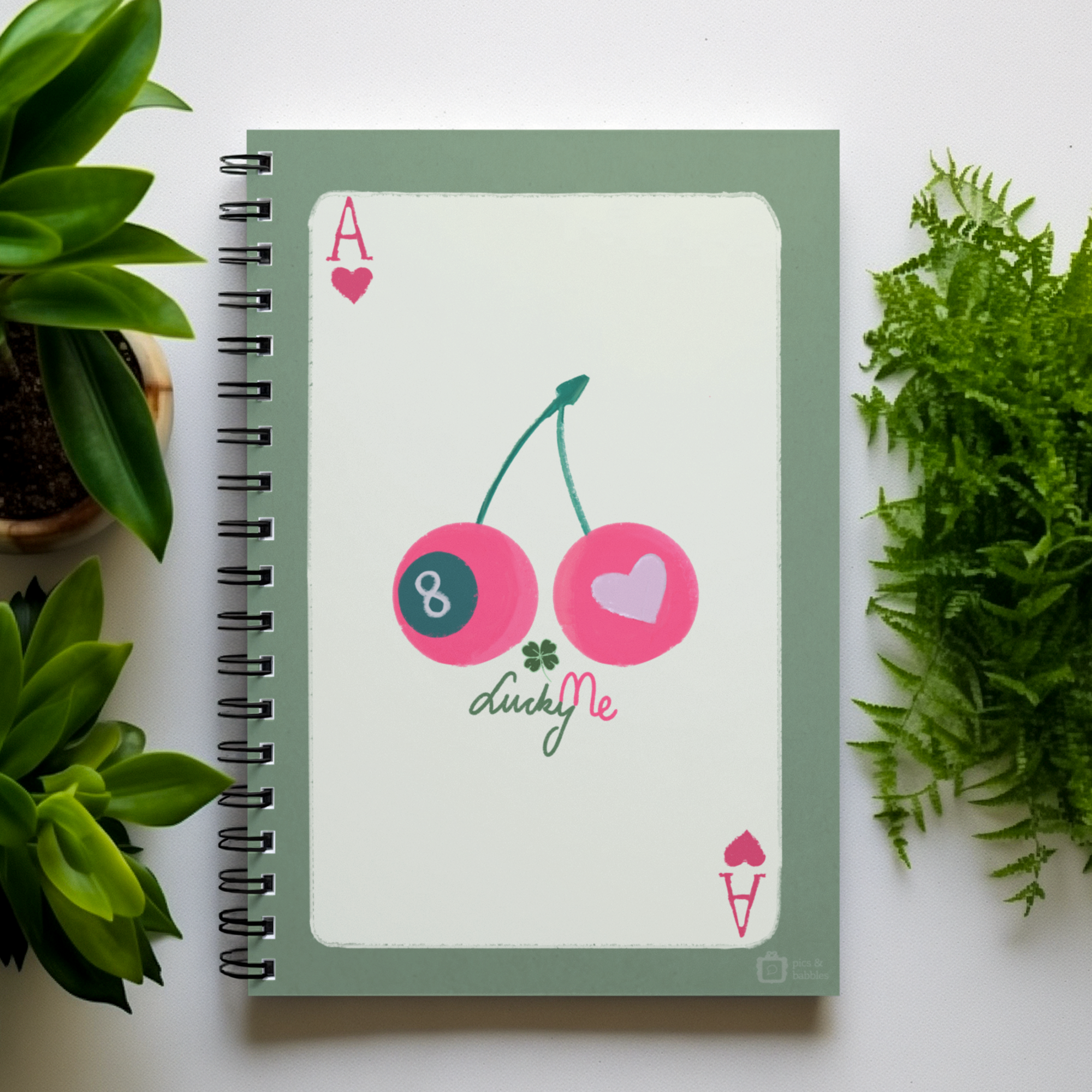 Lucky Me Spiral Notebook Green