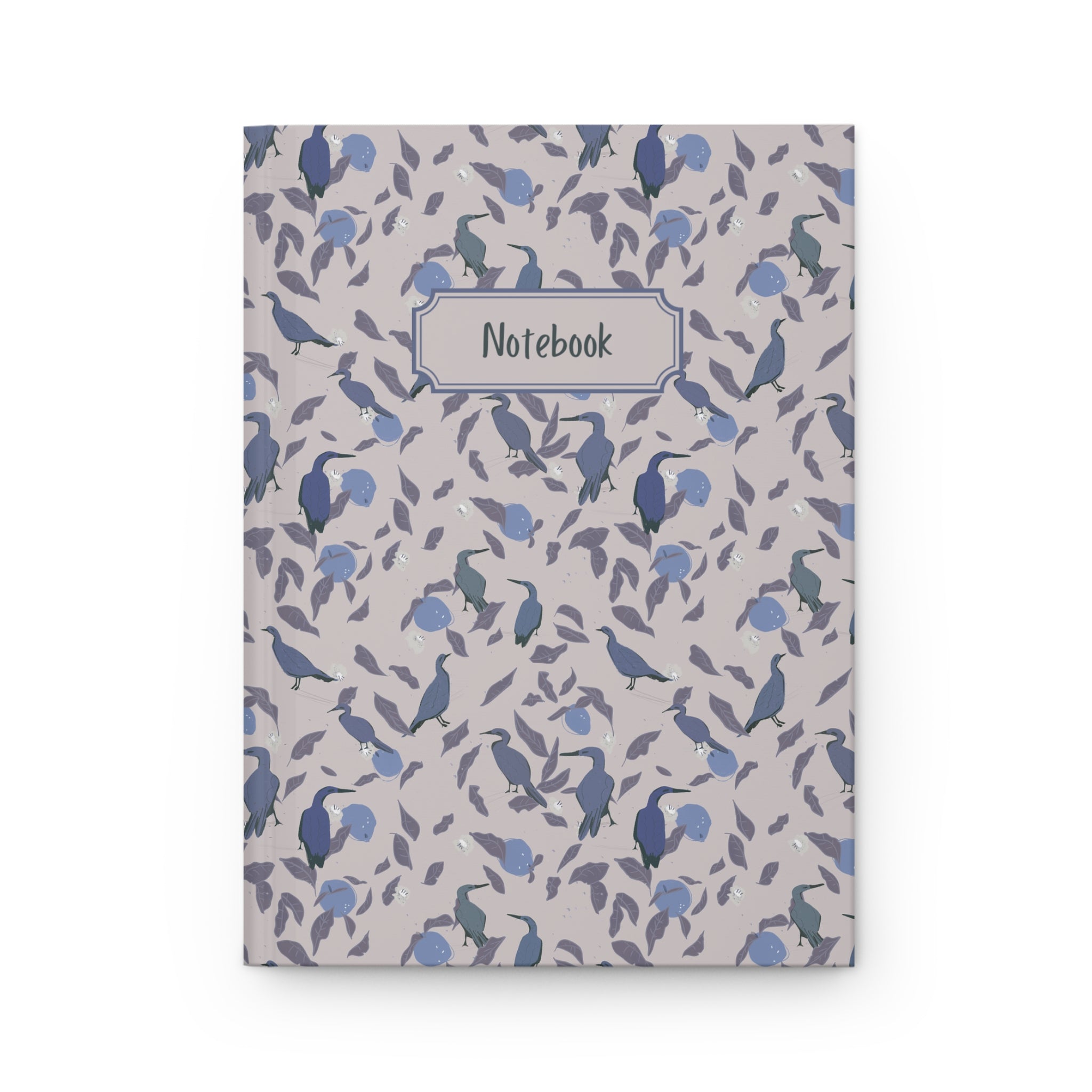 soft mauve bird and lemon floral notebook cover