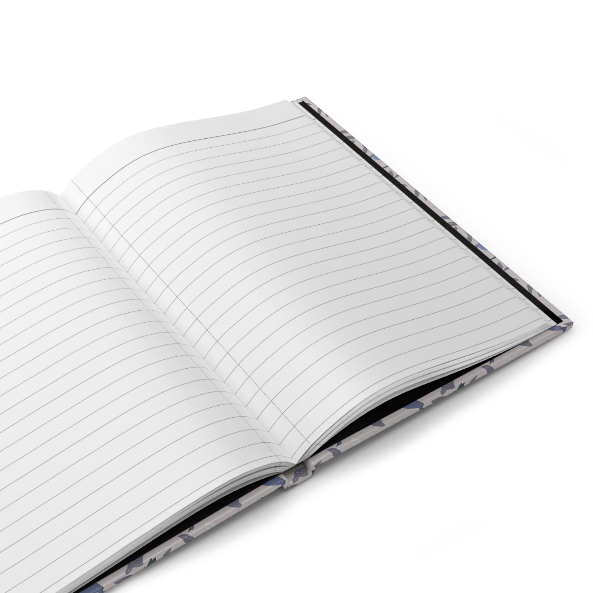 lined pages inside soft blue bird and lemon floral notebook