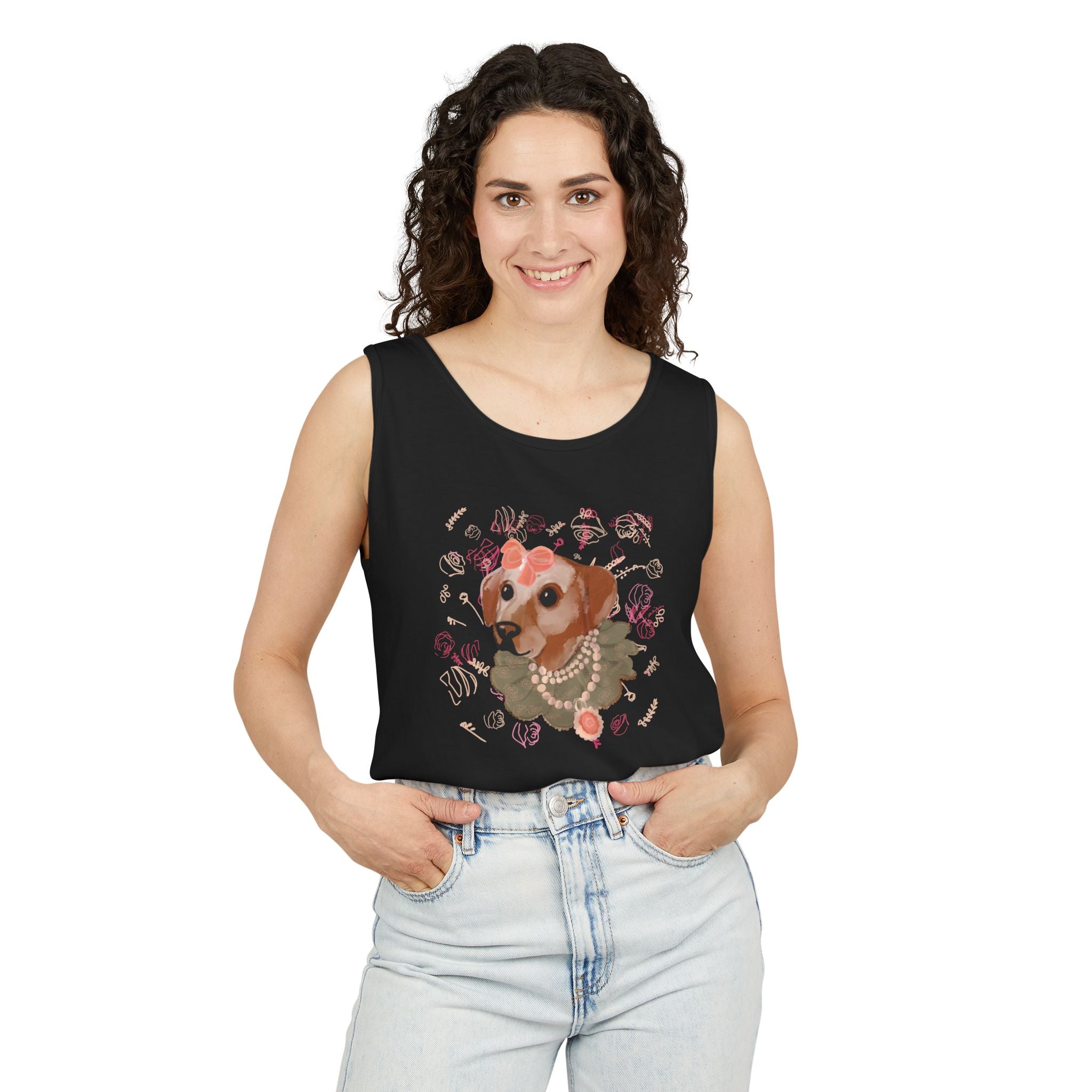 🐶 Baroque Pup Tank Top – Vintage Dog Portrait Shirt – Petcore Aesthetic Graphic Tee