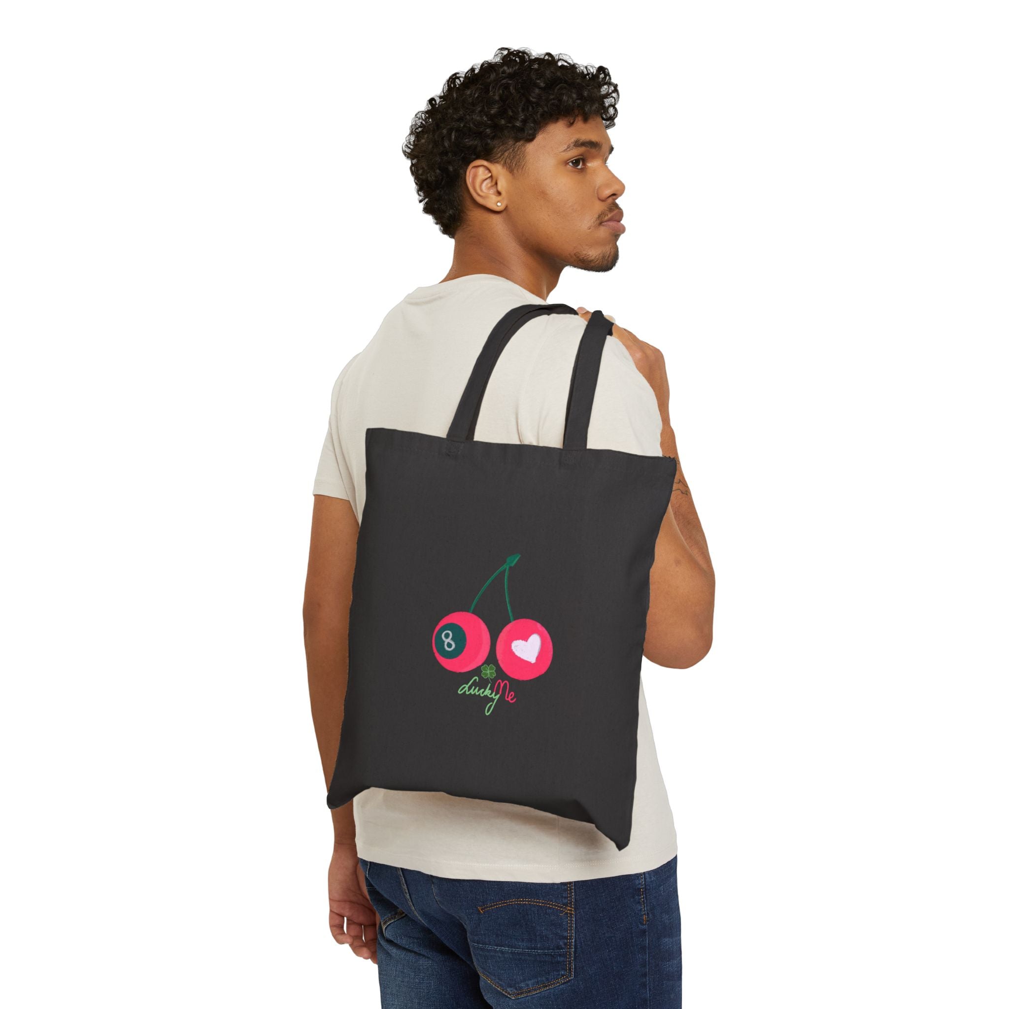 🍒  Lucky Me  Eco-Friendly Cotton Canvas Tote Bag