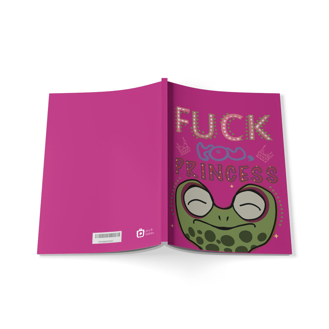 Sassy Frog Notebook, A5 pink