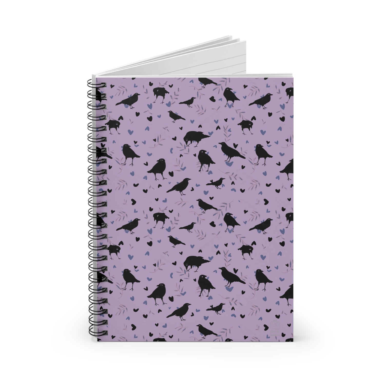 🔮 Leaves &amp; Feathers – Spiral Notebook Smoke Amethyst