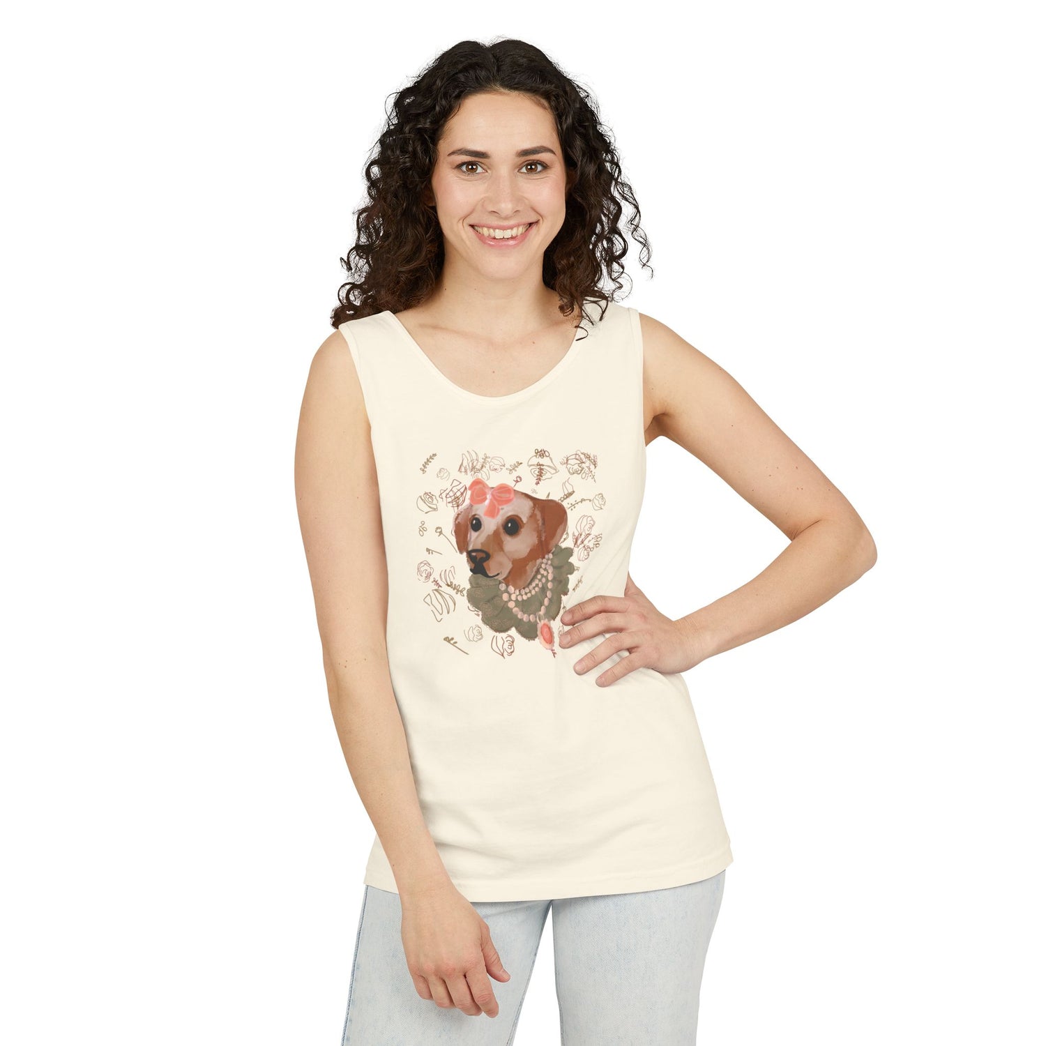🐶 Baroque Pup Tank Top – Vintage Dog Portrait Shirt – Petcore Aesthetic Graphic Tee