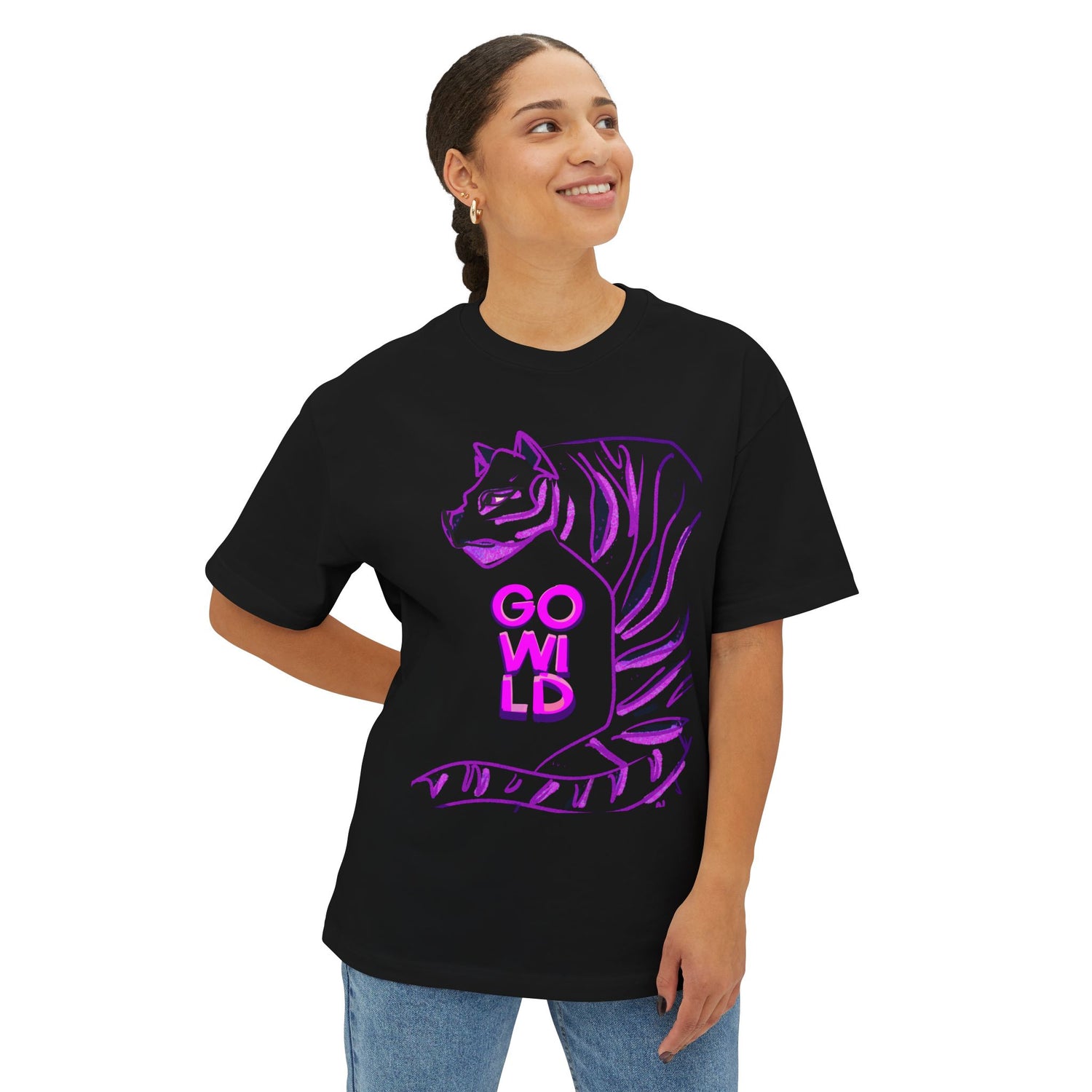 Go Wild Tiger Tee – Soft Power in Bold Purple